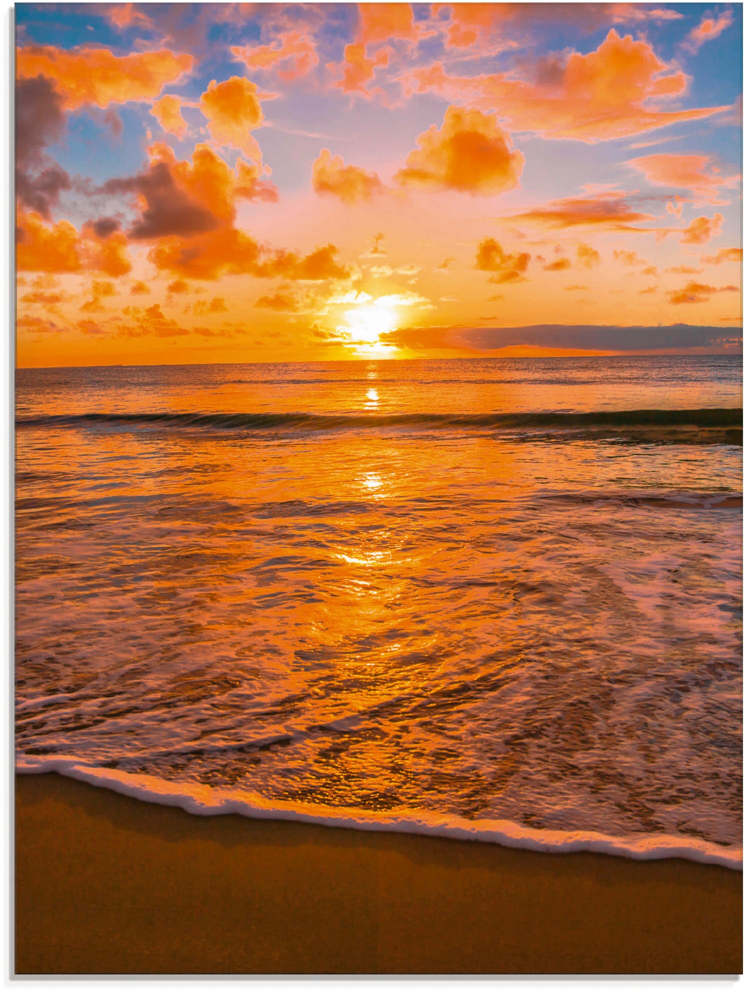 Artland Glasbild "Sonnenuntergang am Strand" Sonnenaufgang & -untergang 1 S günstig online kaufen