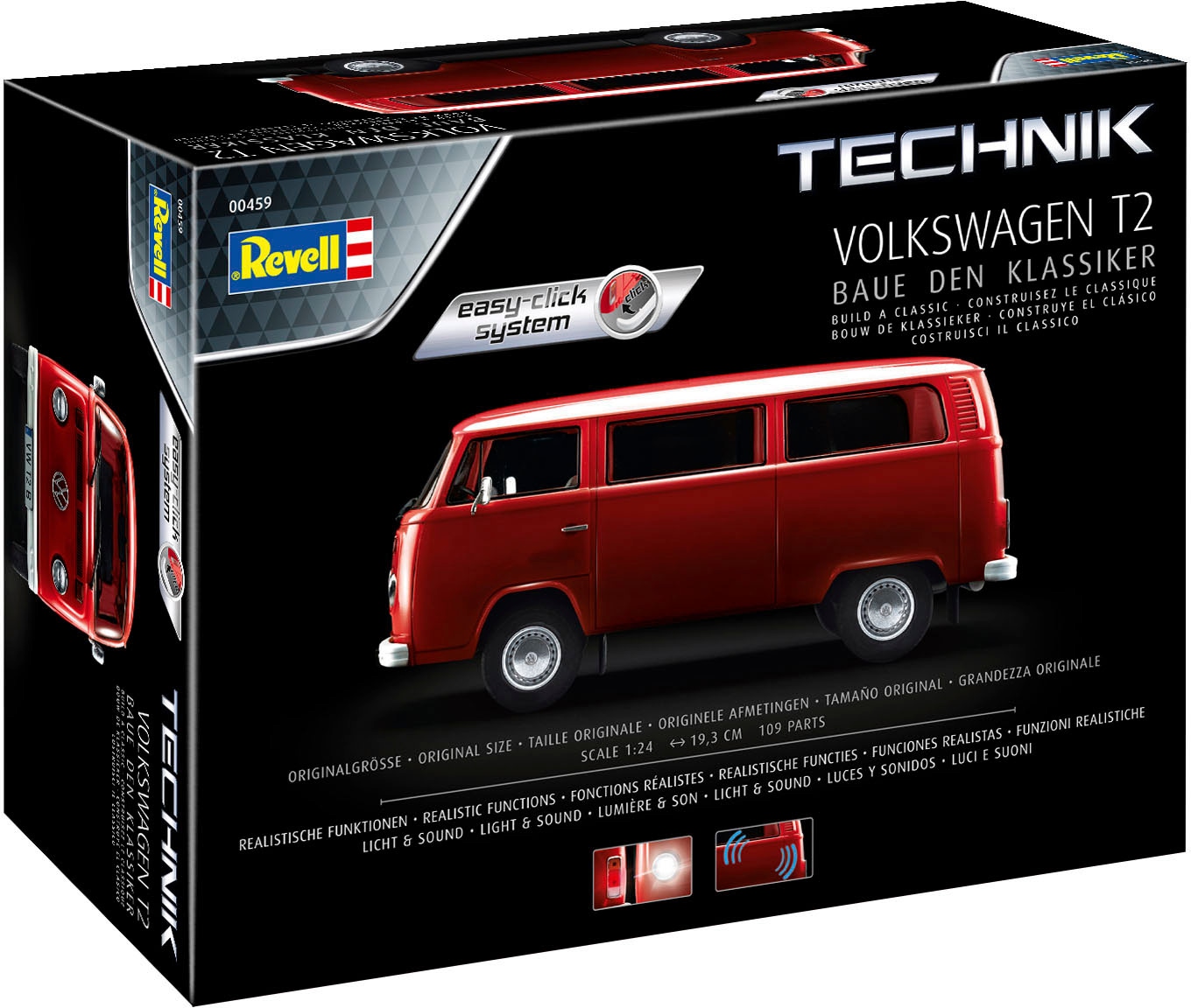 Revell® Modellbausatz »Volkswagen VW T2 Bus (Bulli)«, 1:24, mit Licht und Sound