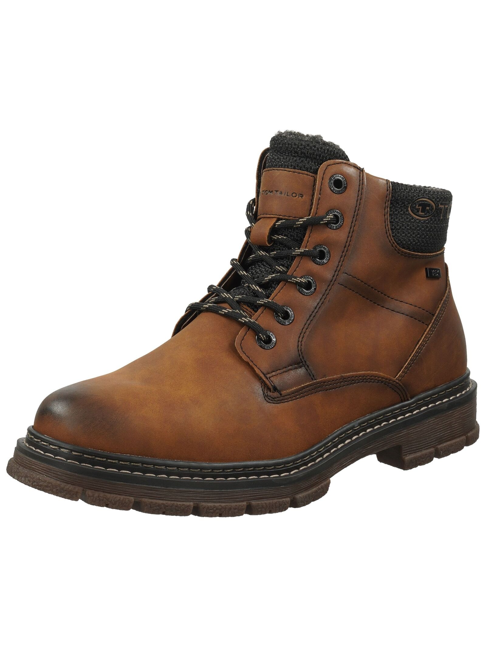 TOM TAILOR Schnürstiefelette "Tom Tailor Stiefelette Lederimitat/Textil" günstig online kaufen