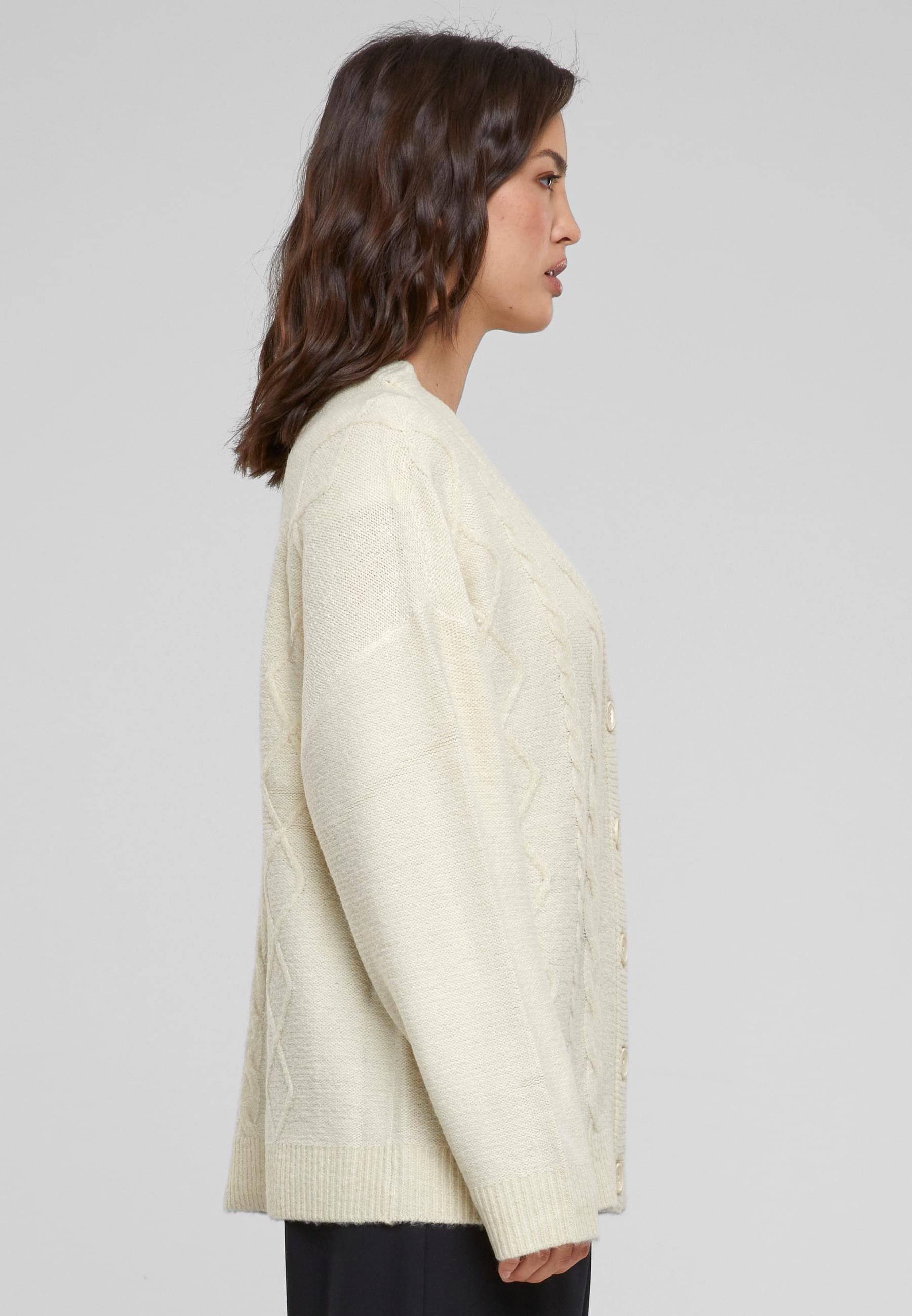 URBAN CLASSICS Strickjacke »Urban Classics Damen Ladies Cabel Knit Cardigan«