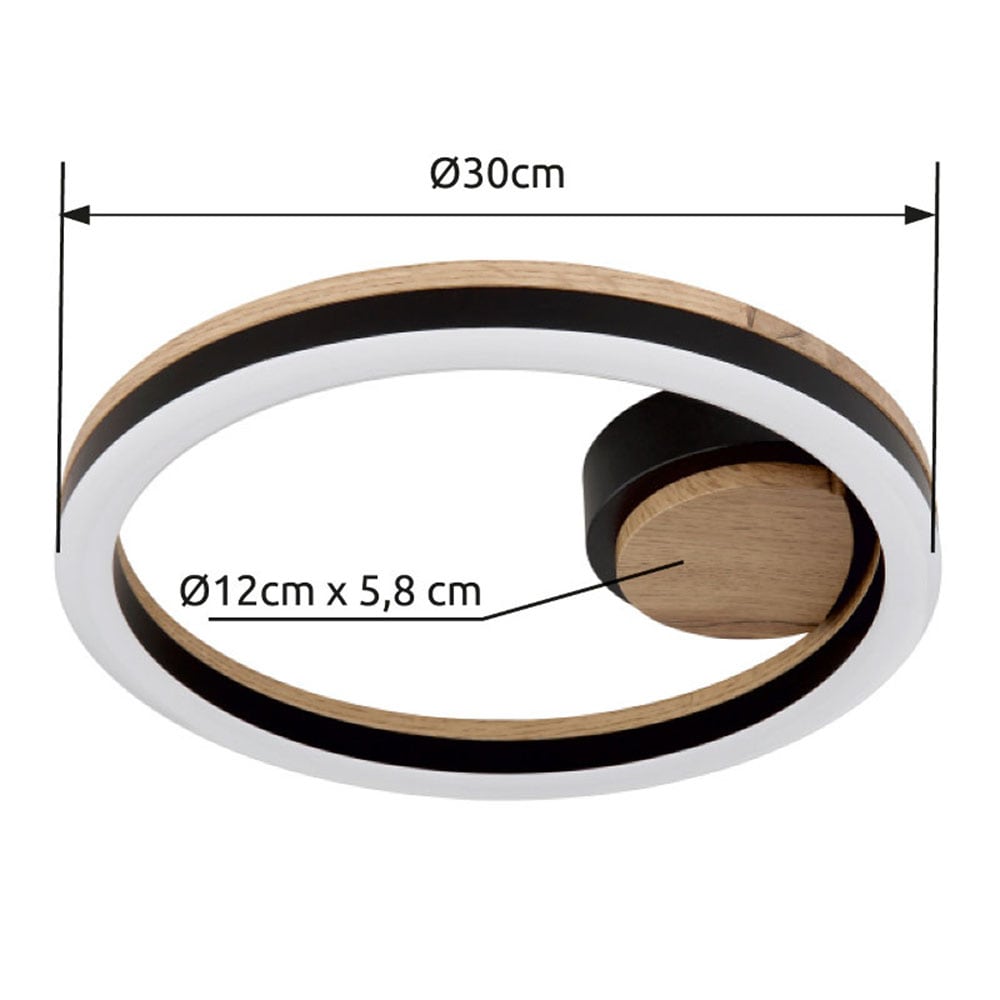 GLOBO LIGHTING LED Deckenleuchte »BEATRIX«, Leuchtmittel LED-Modul | LED fest integriert, Deckenlampe/Wohnzimmer/Schlafzimmer/modern/Holz
