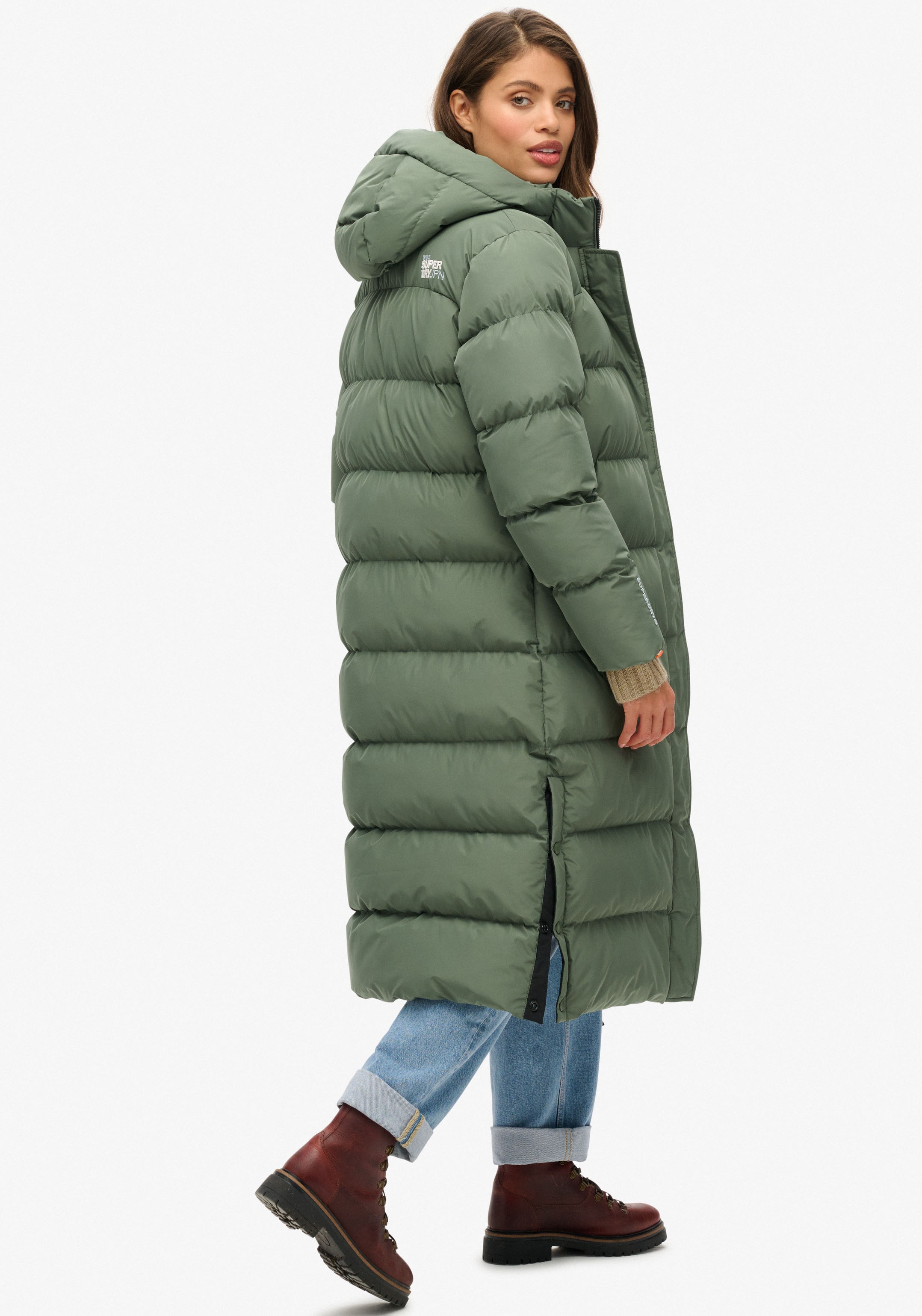 Superdry Steppjacke »HOODED LONGLINE SPORTS PUFFER«, mit Kapuze