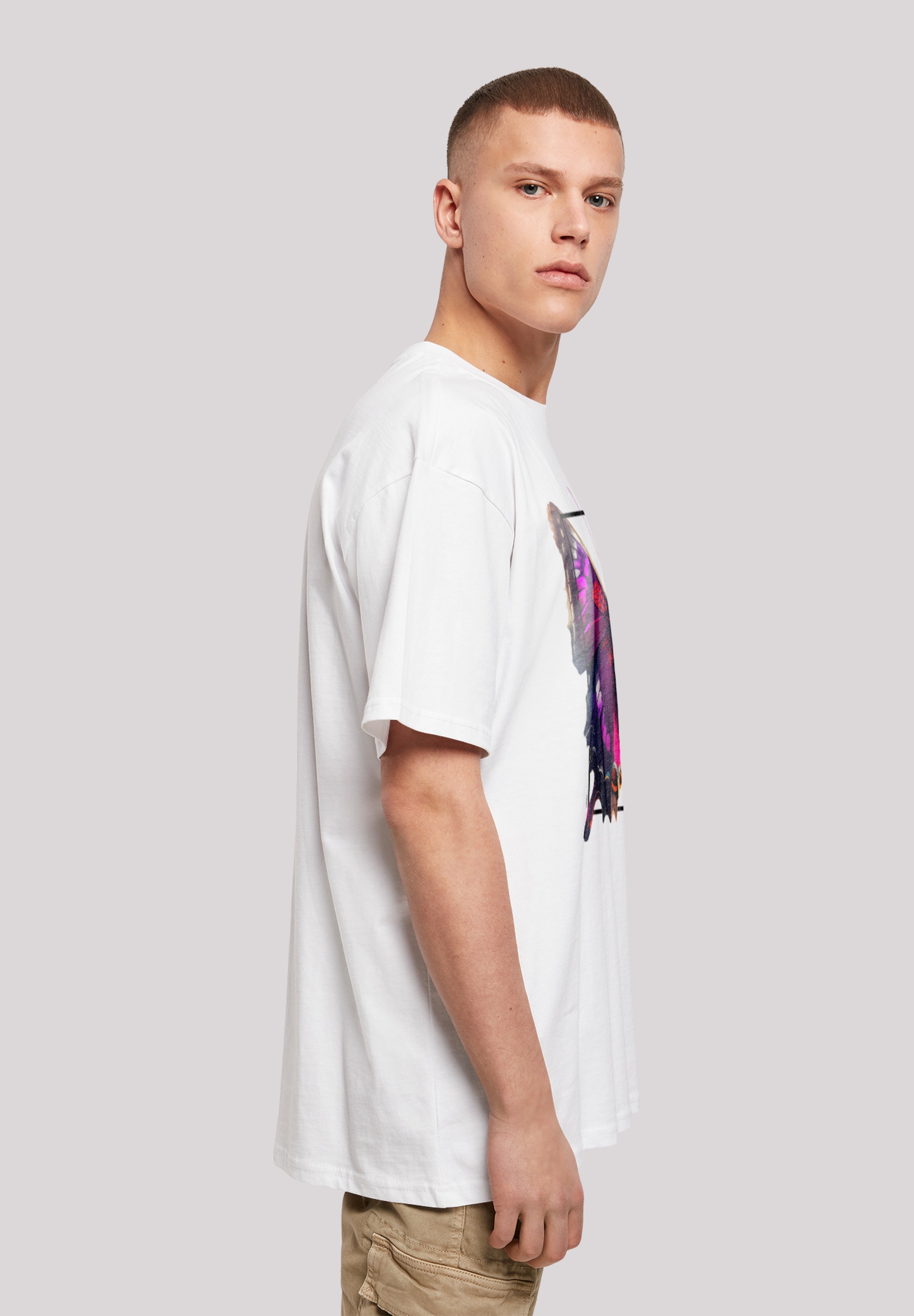 F4NT4STIC T-Shirt »Pink Schmetterling OVERSIZE TEE«, Print