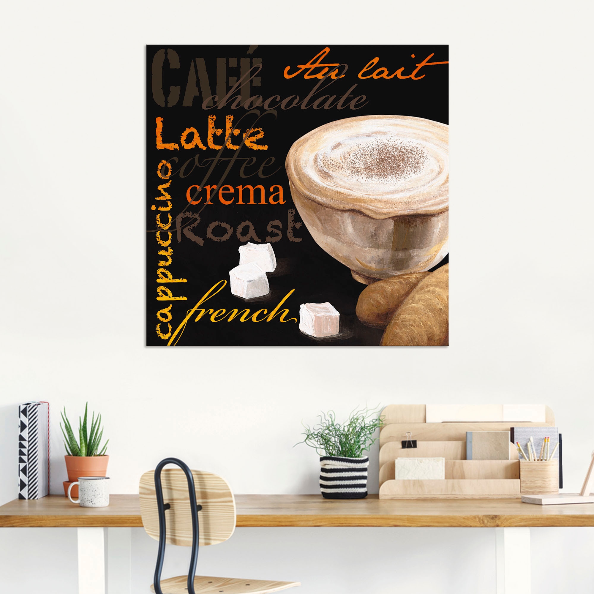 Artland Wandbild »Cappuccino - Kaffee«, Kaffee Bilder, (1 St.), als Alubild, Outdoorbild, Leinwandbild in verschied. Größen