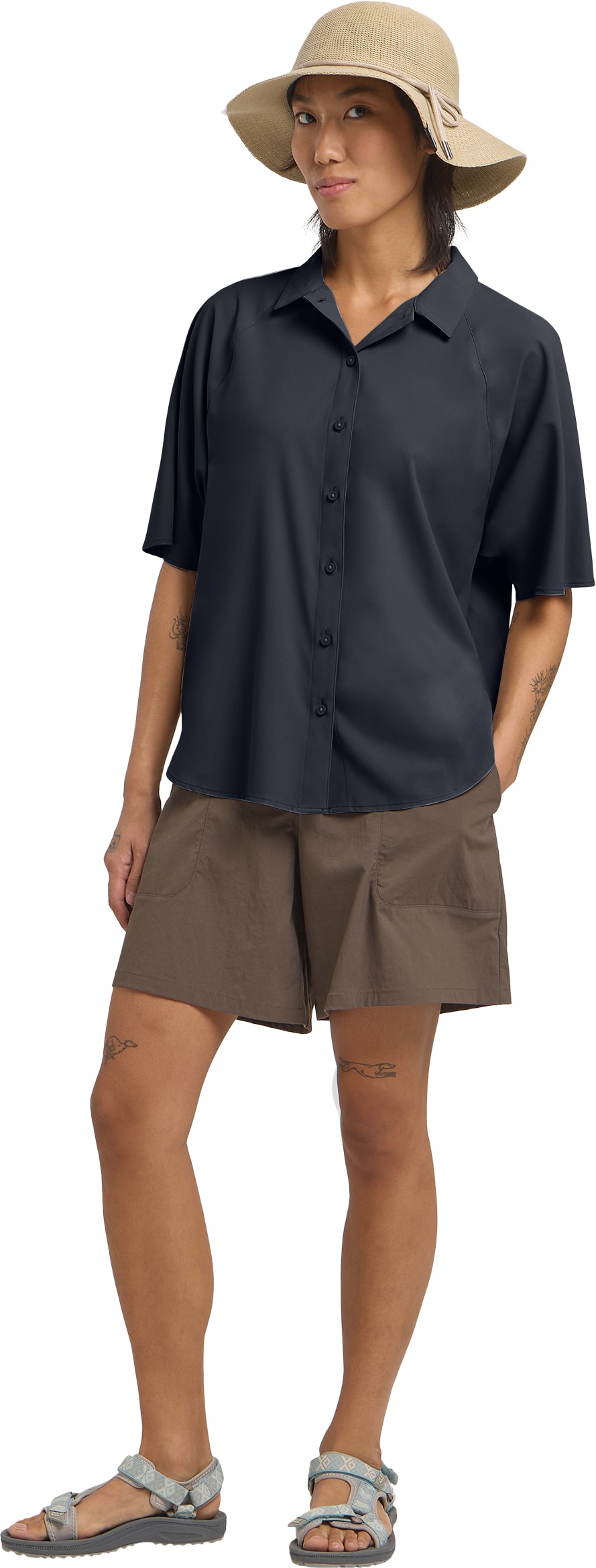 Jack Wolfskin Kurzarmhemd "SIERRA QUEST SS SHIRT W" mit Karomuster, aus leichtem Gewebestoff, geruchshemmend
