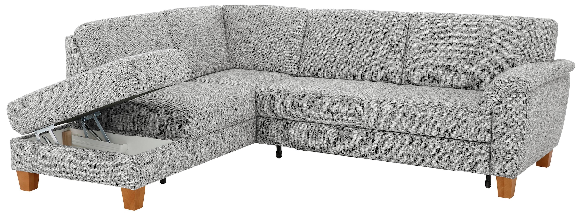 Home affaire Ecksofa »Alta L-Form«, mit Federkern und Kontrastnaht, Füße Buche eichefarben