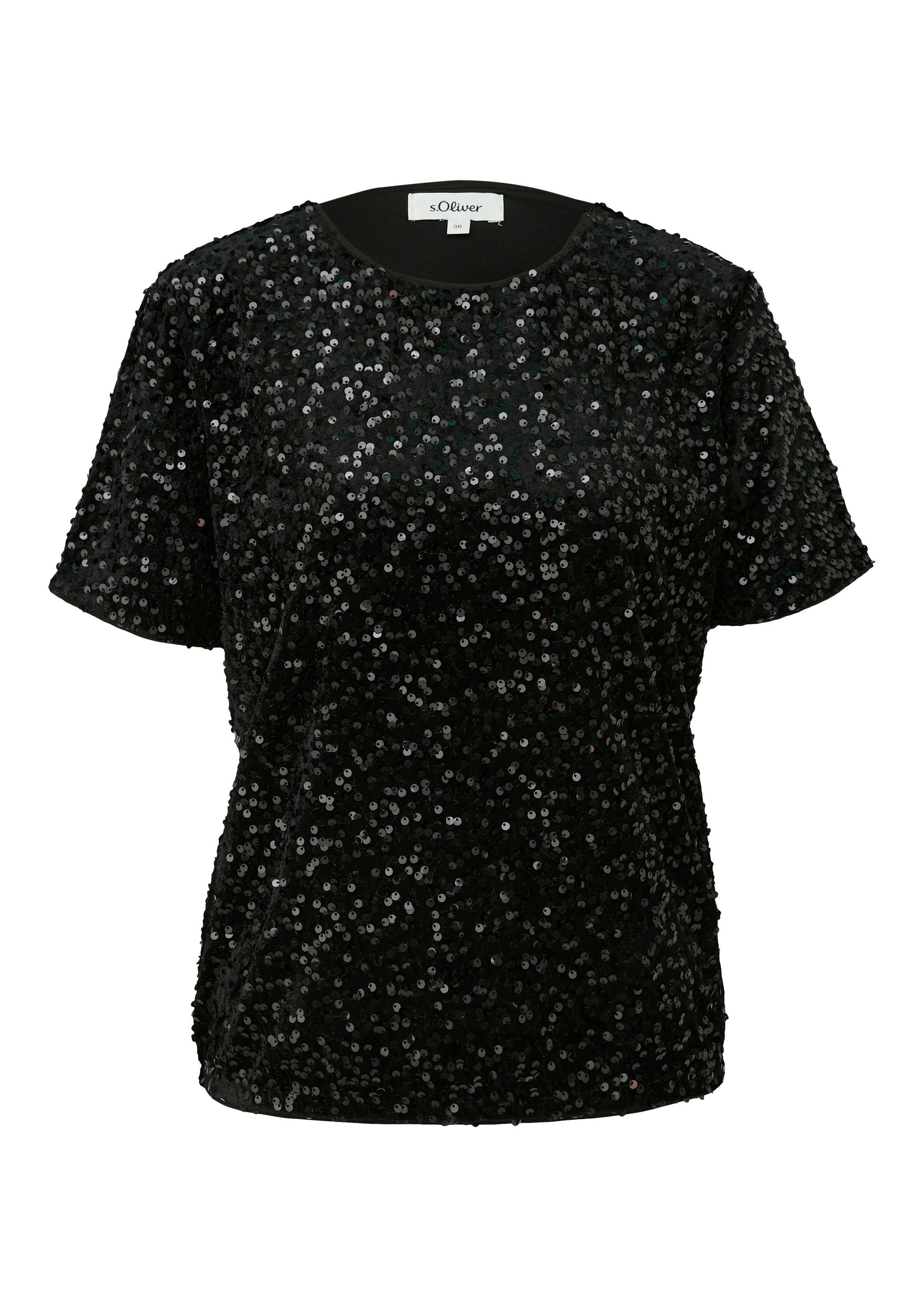 s.Oliver Paillettenshirt kurzarm und mit Rundhals