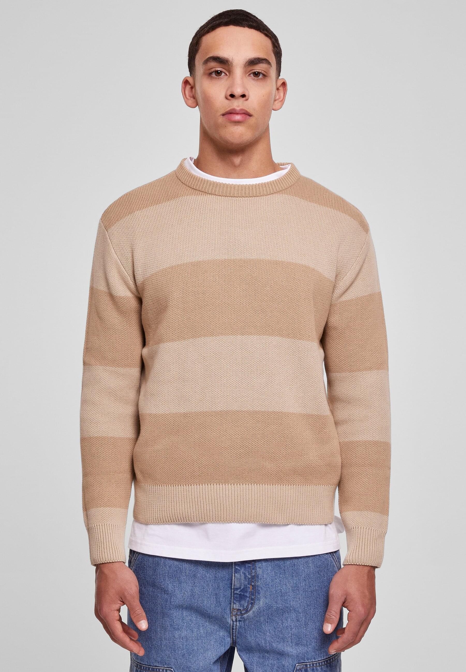 URBAN CLASSICS Rundhalspullover »Urban Classics Herren Heavy Oversized Striped Sweatshirt«, (1 tlg.)