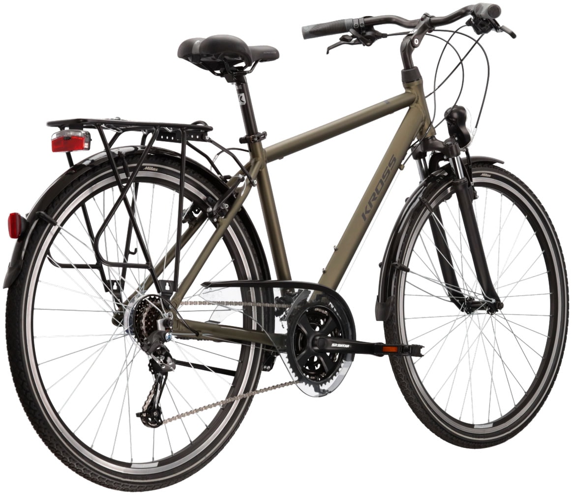 Kross Trekkingrad »KROSS Trekkingrad Trans 1.0 28" khaki«, 21 Gang, RDM41 Schaltwerk, Kettenschaltung