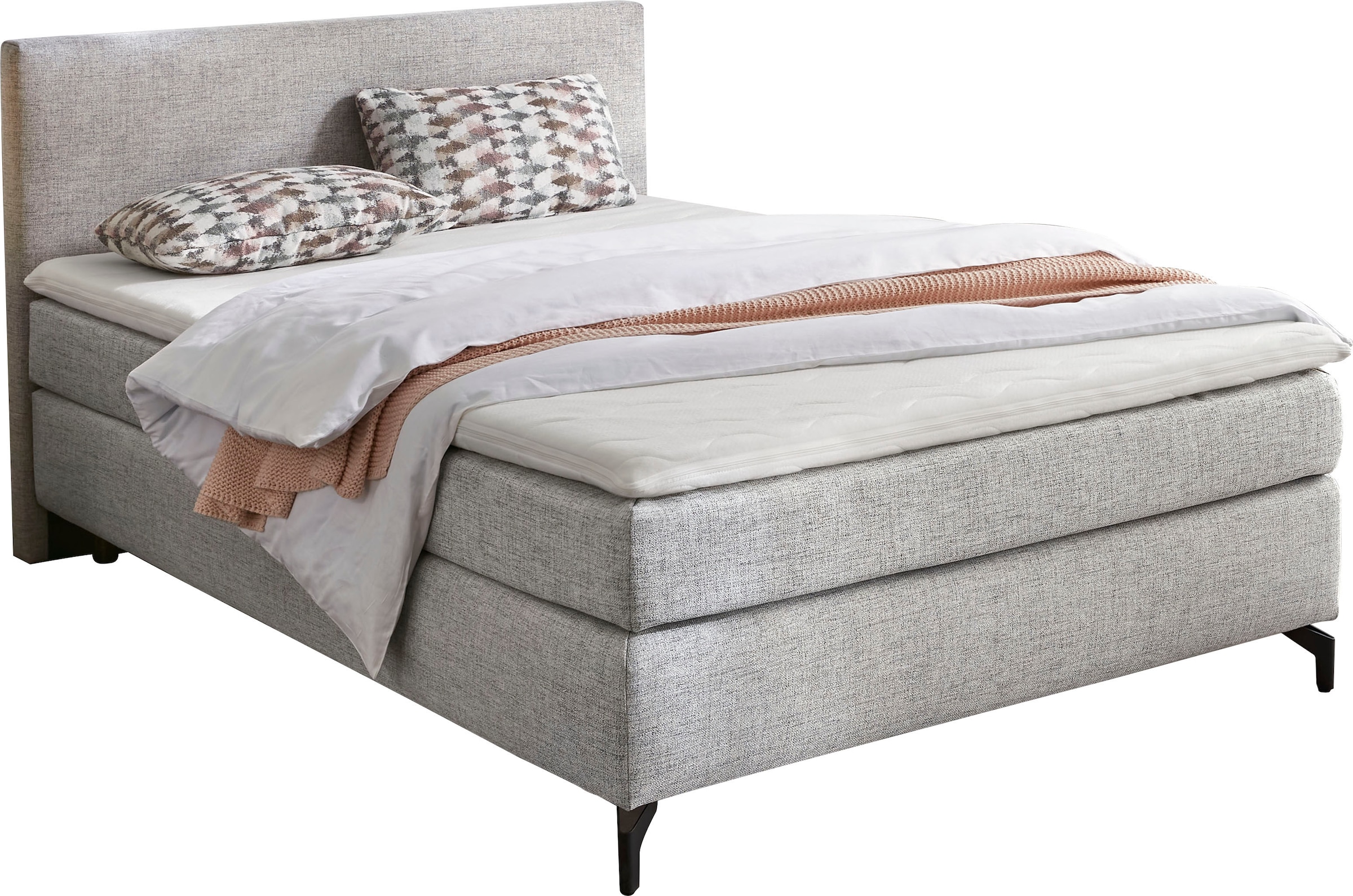 INOSIGN Boxspringbett Alinas, mit Topper und Zierkissen, in unterschiedliche Farbvarianten und Breiten lieferbar