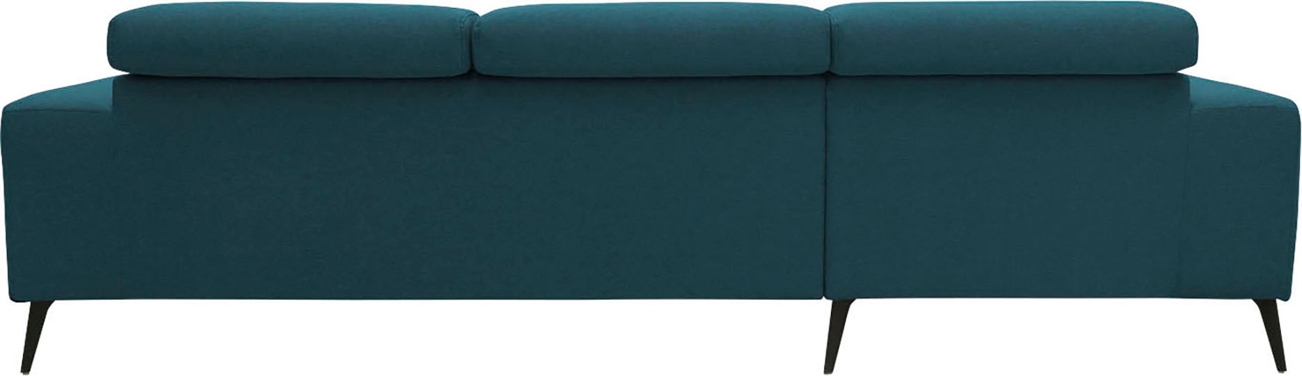 DOMO collection Ecksofa »Trento L-Form, mit Kufenfuß oder Einzelfuß«, wahlweise mit Kopfteilverstellung, Recamiere links/rechts bestellbar
