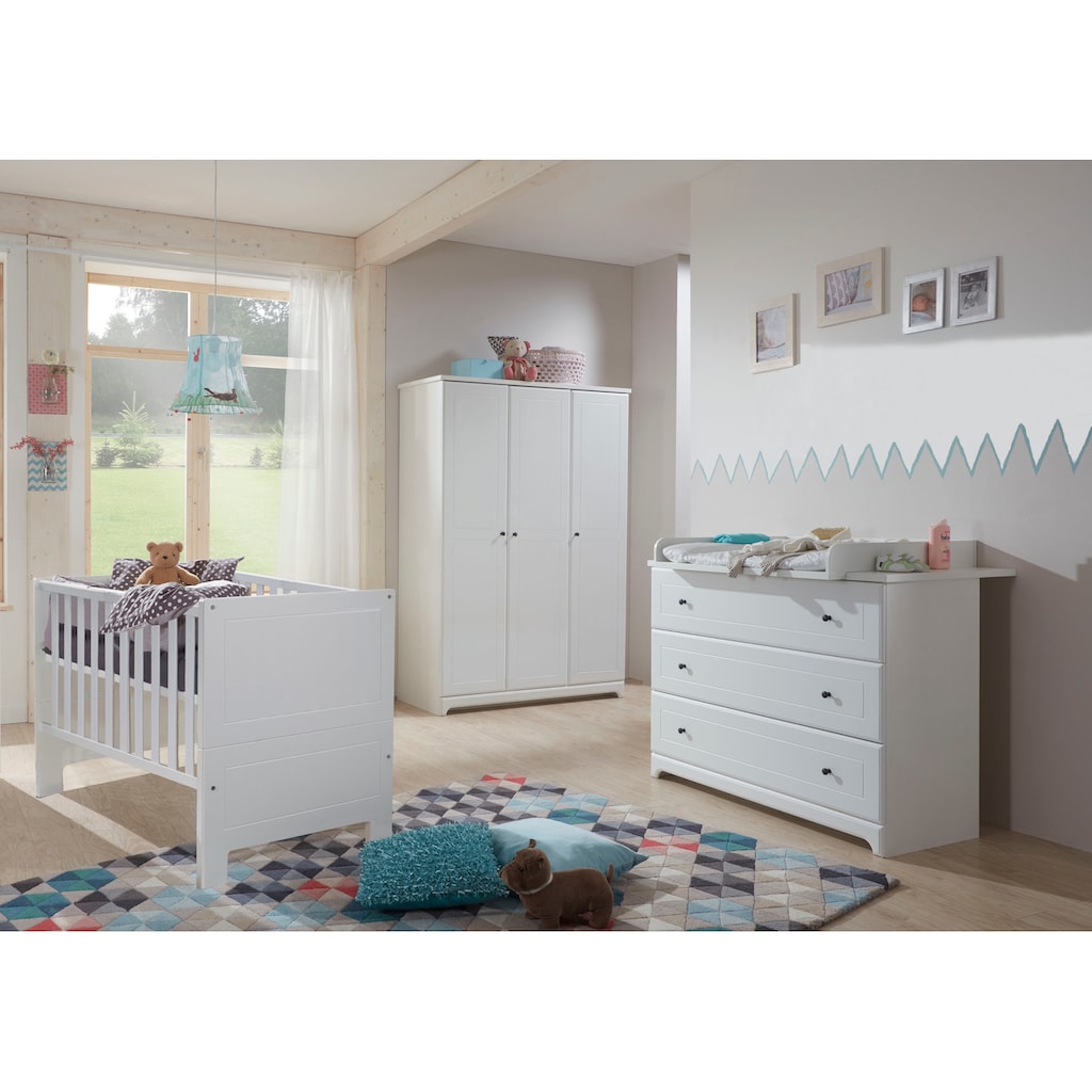 arthur berndt Babyzimmer-Komplettset »Thilo«, (Set, 3 St., Kinderbett, Schrank, Wickelkommode)