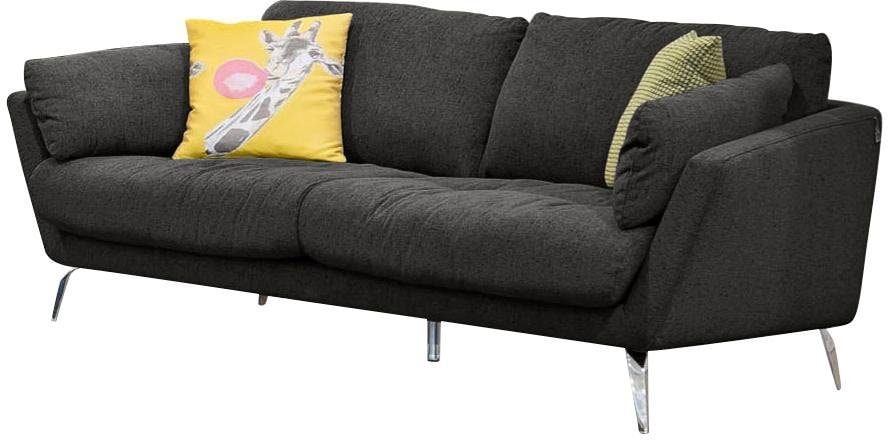 W.SCHILLIG 2-Sitzer »softy«, mit dekorativer Heftung im Sitz, Füße Chrom glänzend