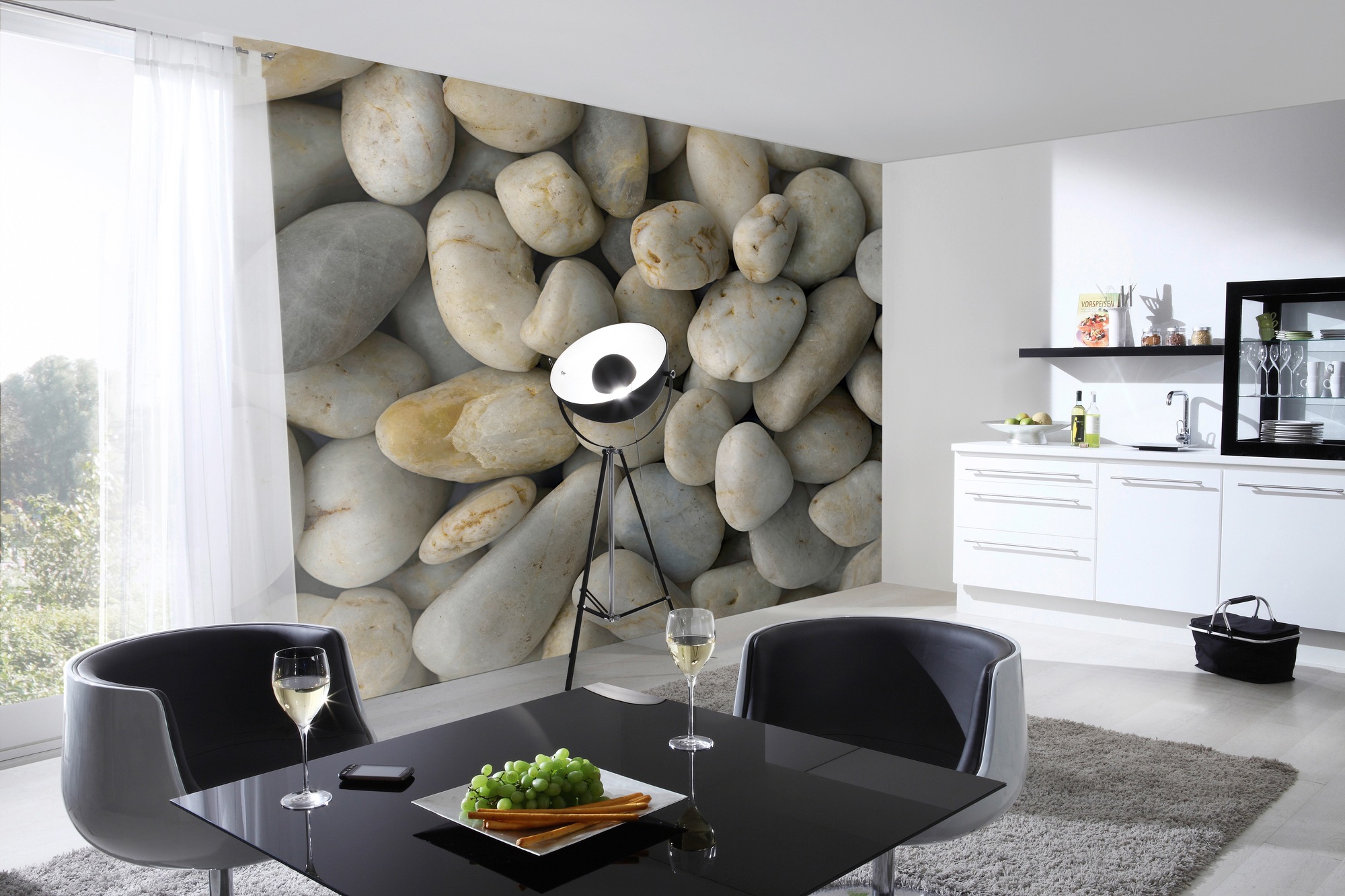 Architects Paper Fototapete »Pebble Stone Grey«, Vlies, Wand, Schräge