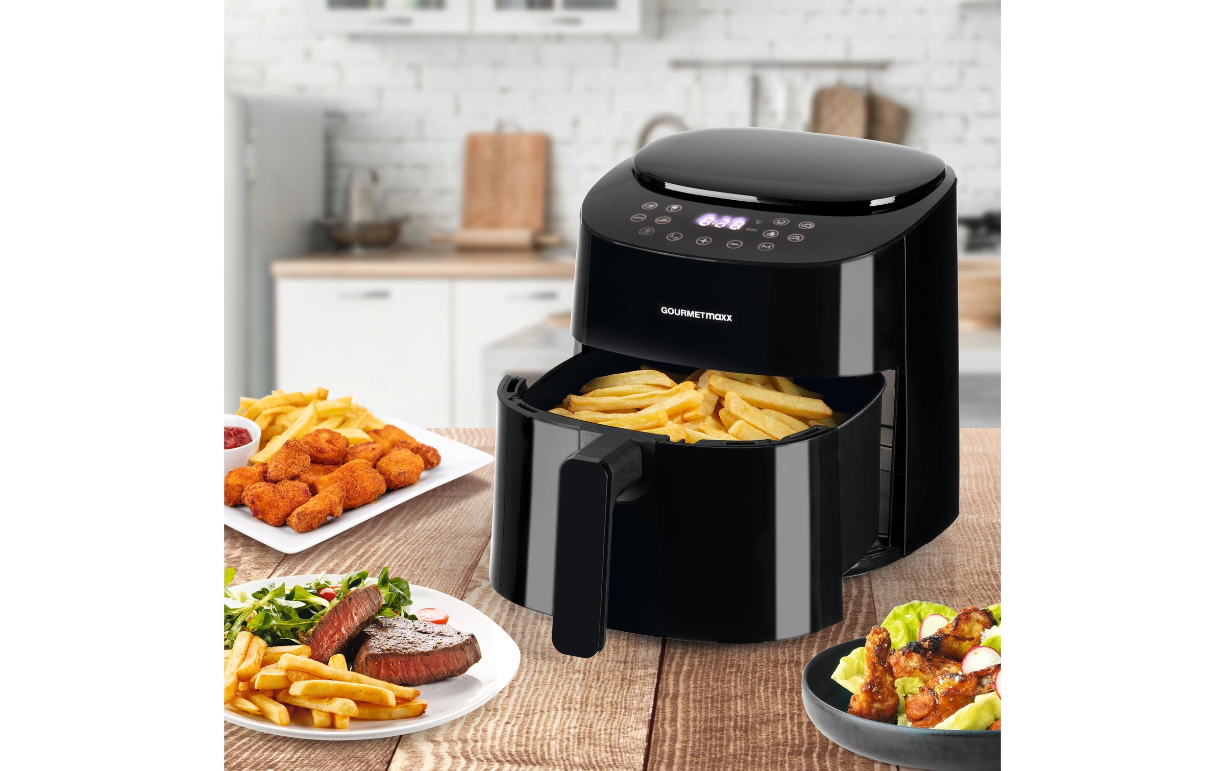 GOURMETmaxx Heißluftfritteuse »Digital Schwarz« 1450 W