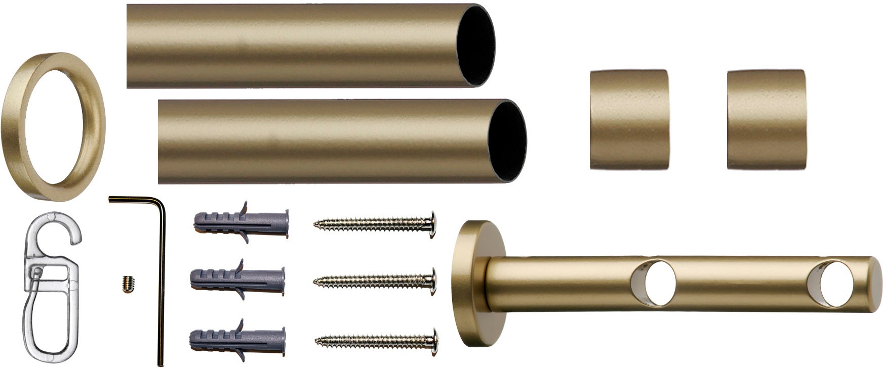 indeko Gardinenstange "Andrax" Ø 12 mm 2 läufig-läufig Fixmaß Komplett-Set günstig online kaufen