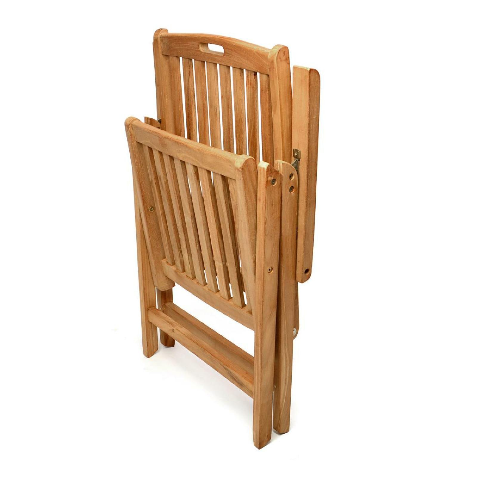 VCM Gartenstuhl »Hochlehner Klappstuhl verstellbar Teak Holz«
