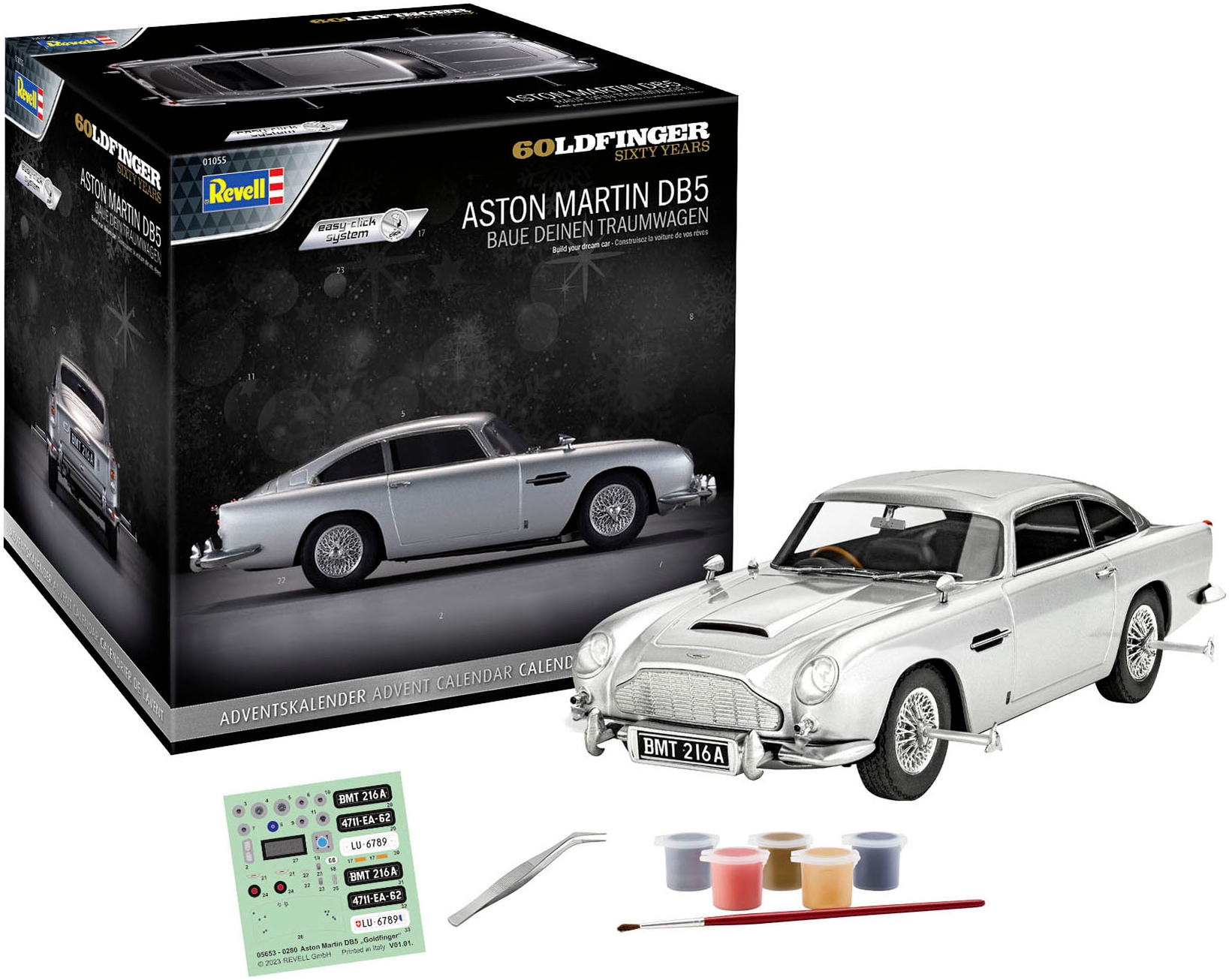 Revell® Spielzeug-Adventskalender »007 -James Bond Aston Martin DB5, Autobausatz zum Zusammenstecken«, ab 10 Jahren
