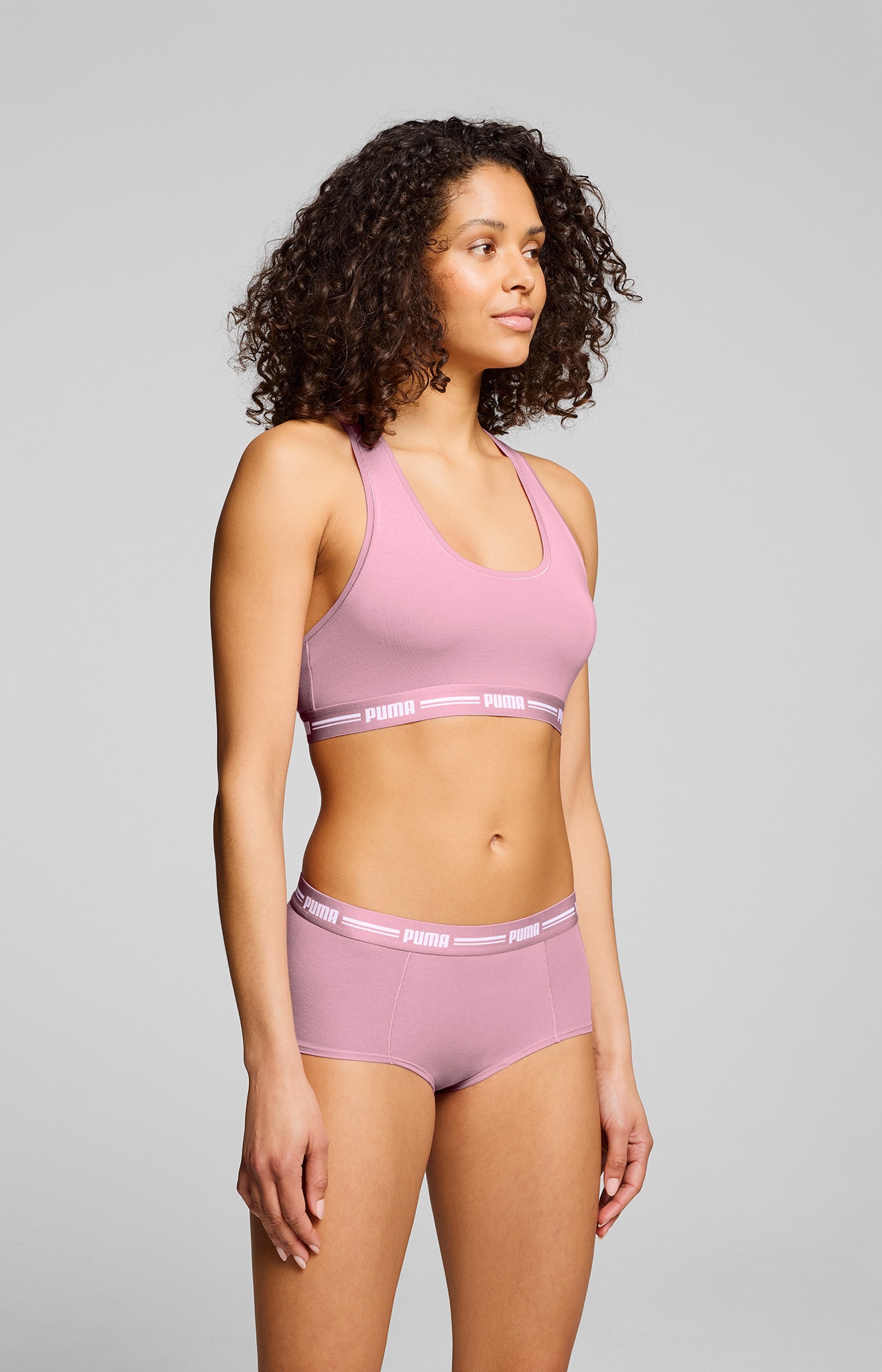 PUMA Panty »PUMA WOMEN MINI SHORT 2P PACK«, (Packung, 2er Pack), mit markantem Logo-Bund