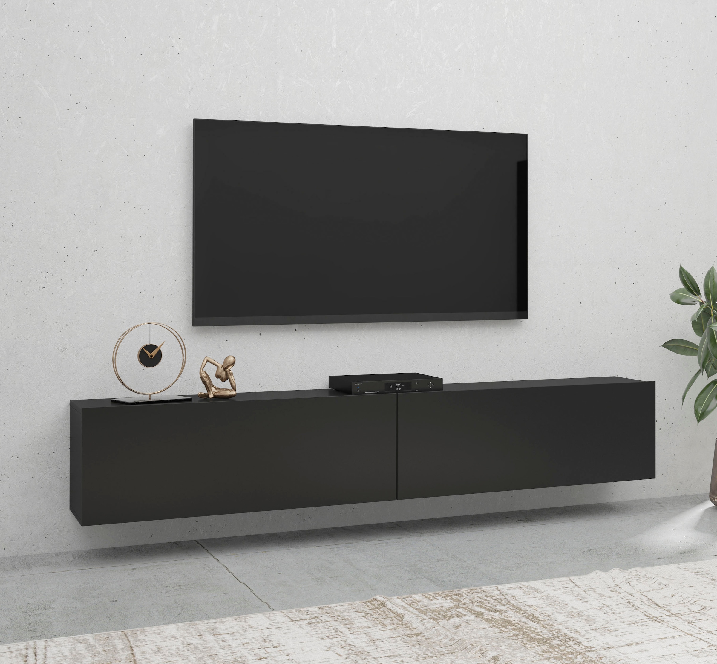 INOSIGN Lowboard "Ava, Breite 180 cm, hängend und stehend montierbar", moderne grifflose TV-Kommode, TV-Schrank, TV-Boar