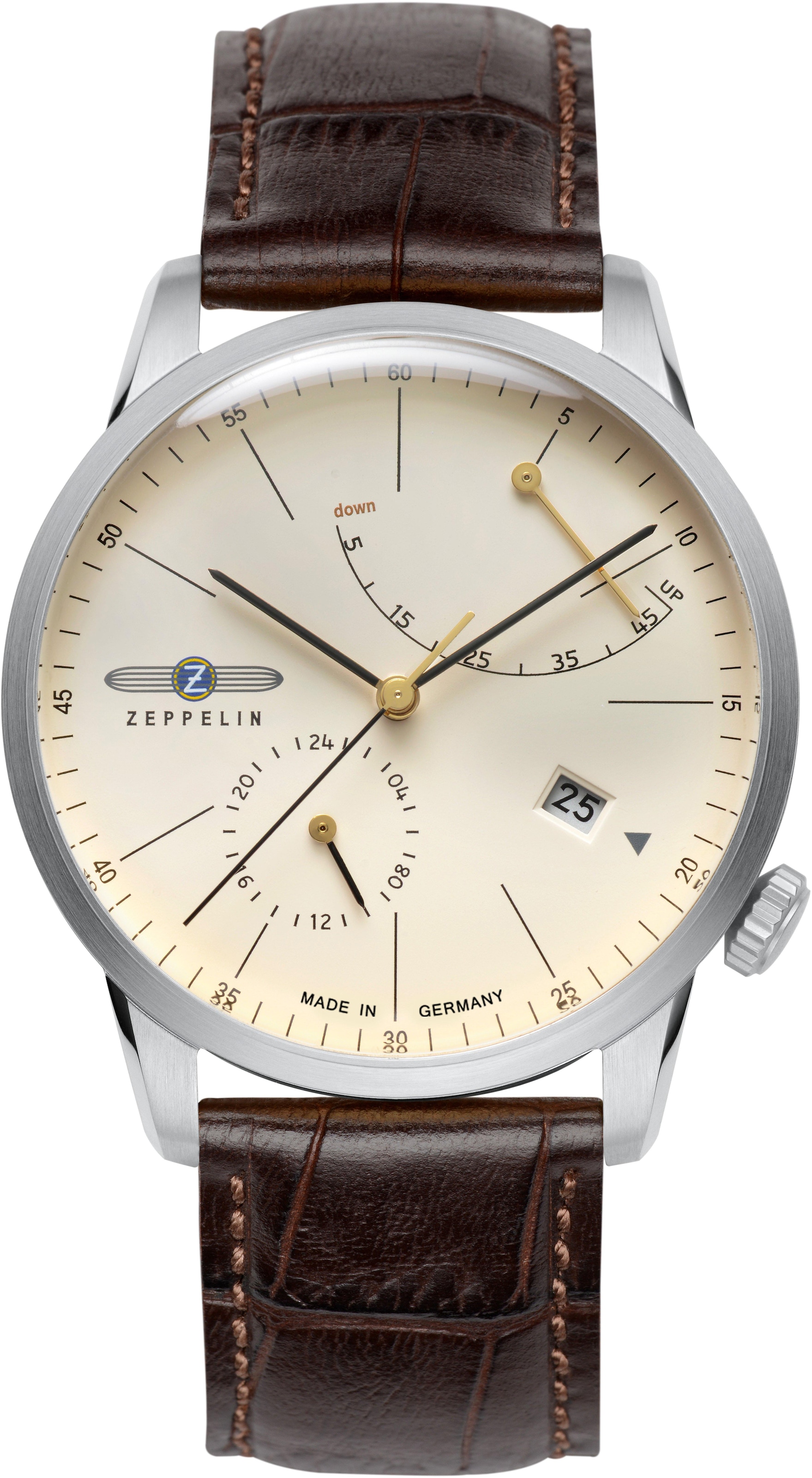 ZEPPELIN Automatikuhr »Flatline, 7366-5«, Armbanduhr, Herrenuhr, Datum, Made in Germany