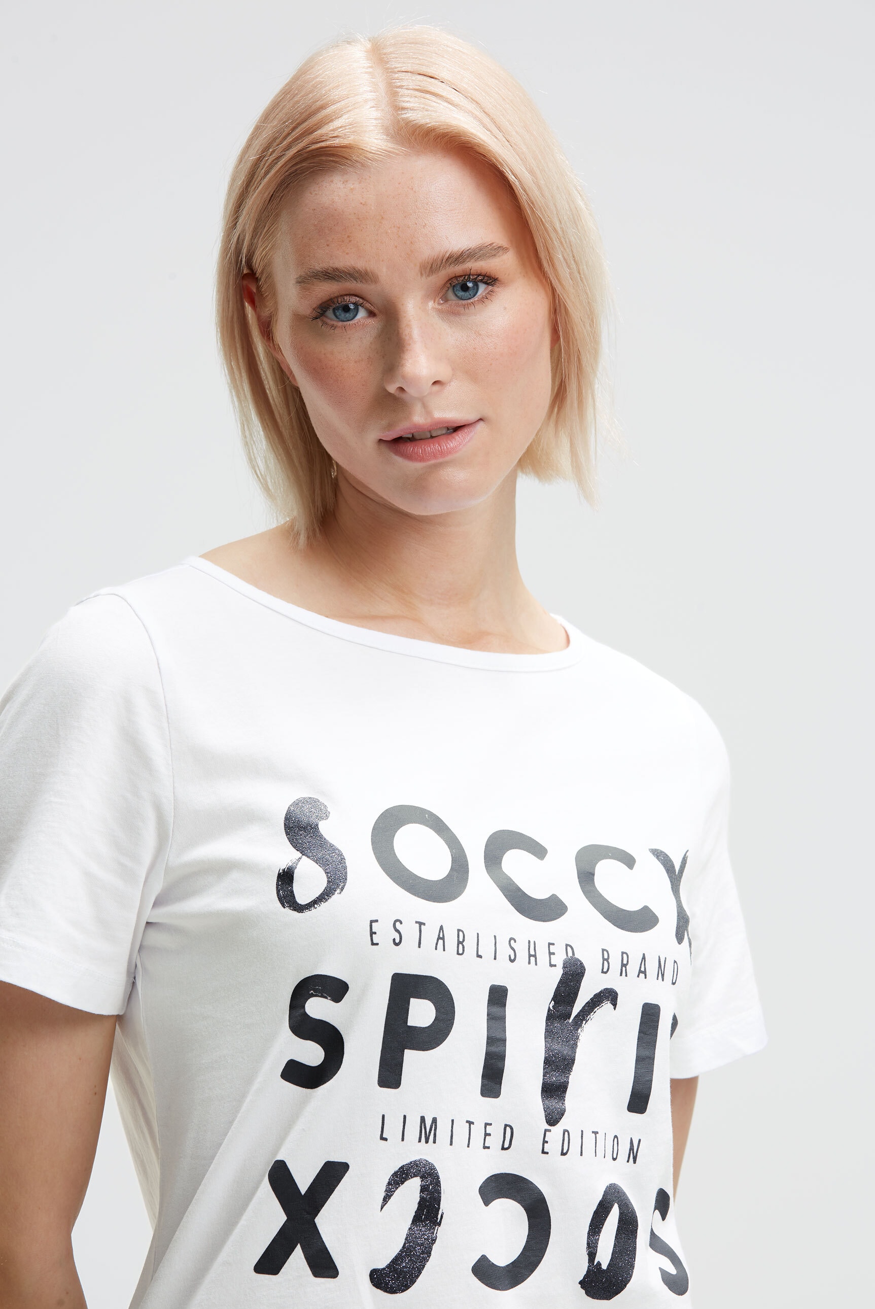 SOCCX Kurzarmshirt, aus Baumwolle