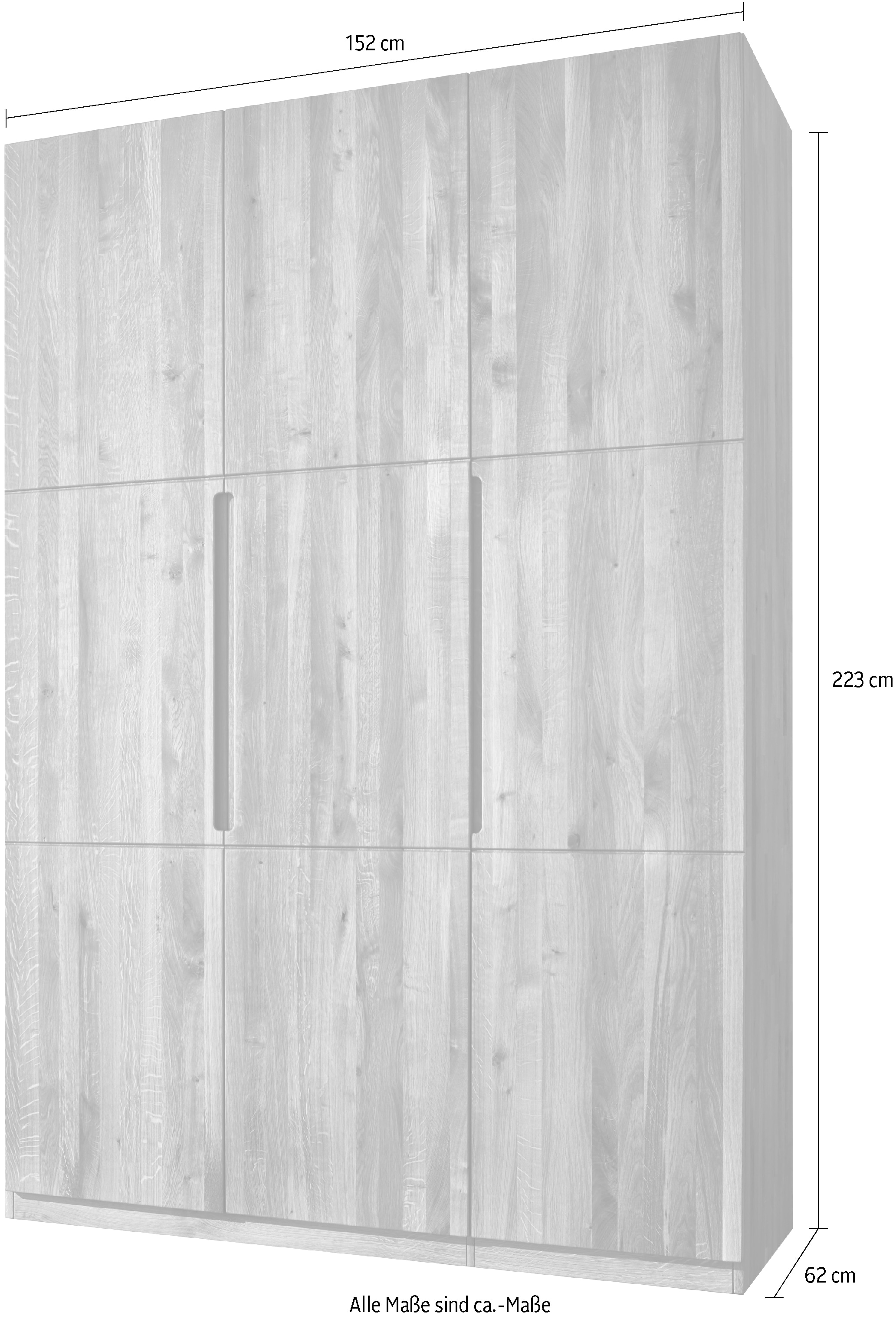Home affaire Kleiderschrank »Azelie, aus Wildeiche«, Massivholz-Kleiderschrank, im 50 cm Raster planbar