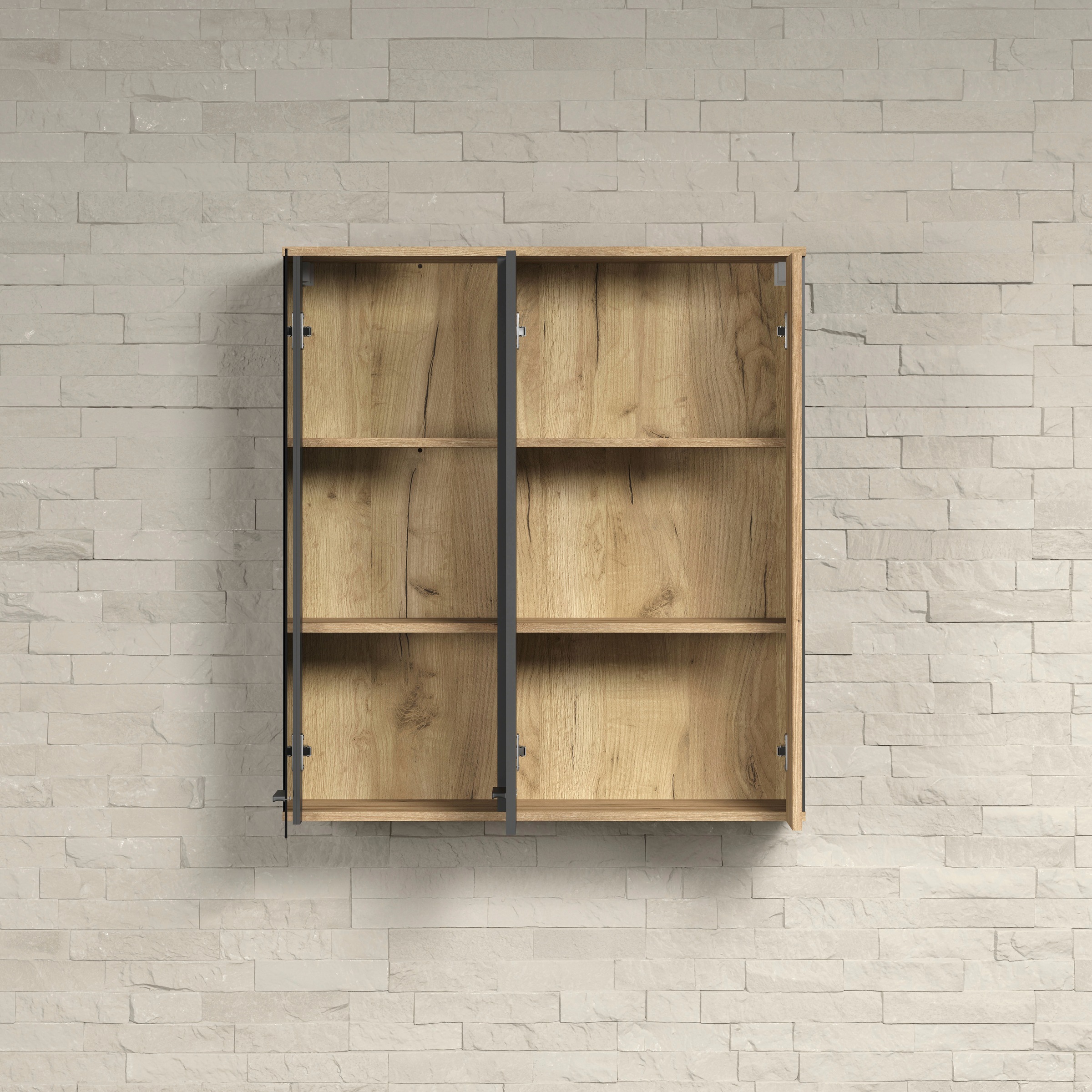 Home affaire Hängevitrine »Estepona« 1 Stk. tlg. Tür mit Akustikpaneel-Look