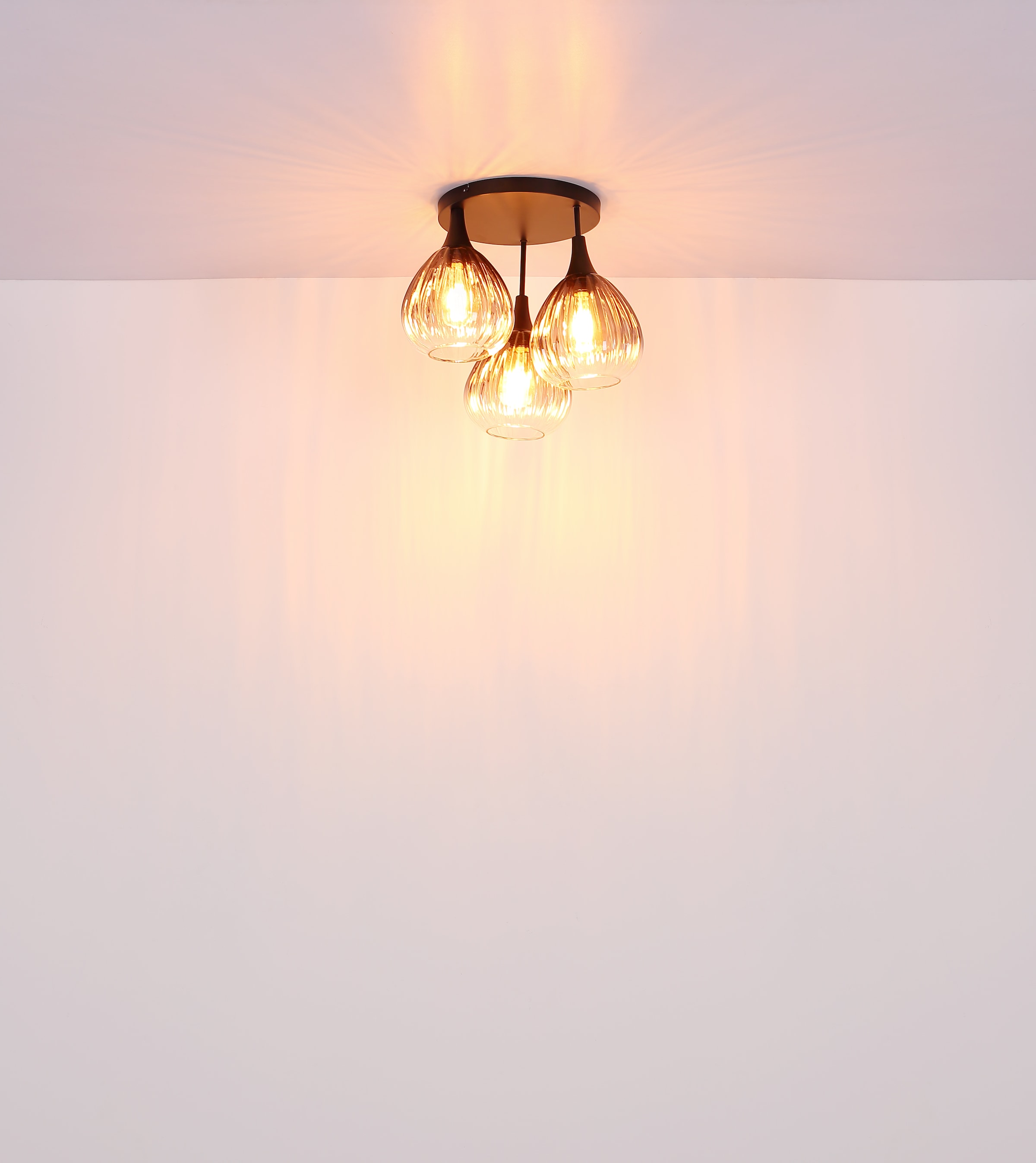 GLOBO LIGHTING Deckenleuchte »OLSEN«, Leuchtmittel E27 | ohne Leuchtmittel, Deckenlampe/Glas rauchfarben/klar verlaufend/Wohnzimmer