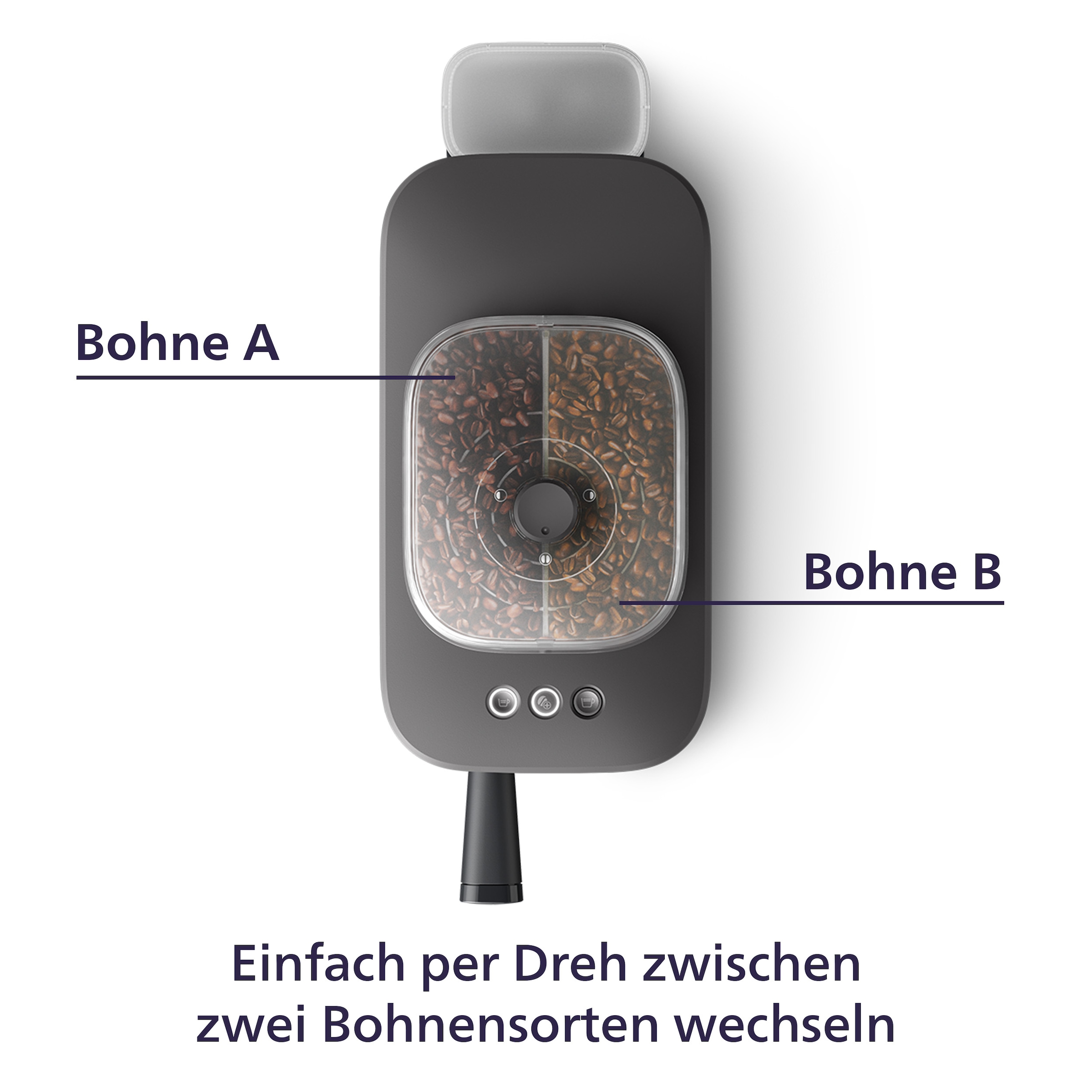 PHILIPS baristina Espressomaschine »mit Bean swap BAR320/60 mit Mahlwerk für ganze Bohnen«, Doppelter Bohnenbehälter, 16 bar Pumpendruck, Schwarzgrau
