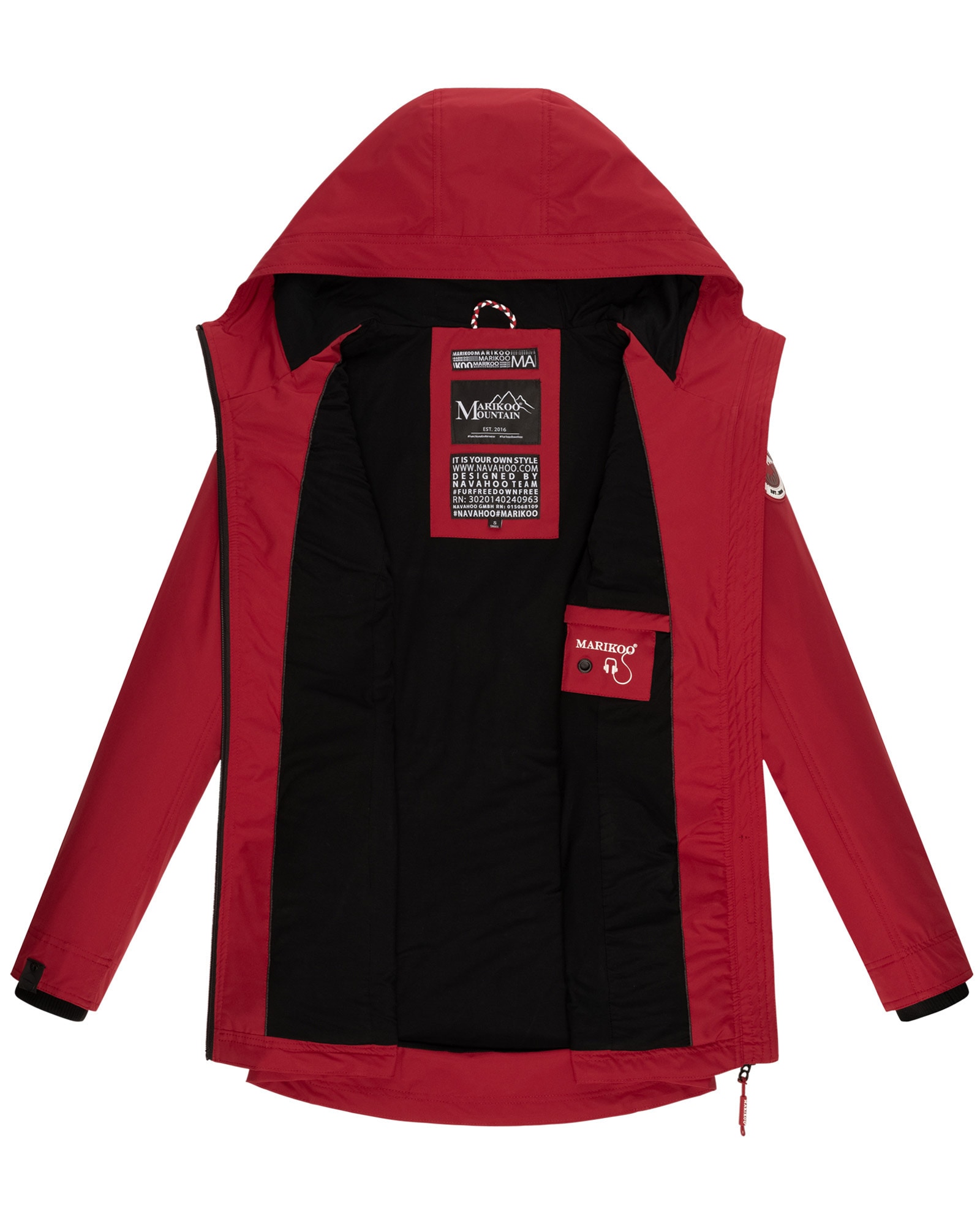 Marikoo Outdoorjacke »Honigbeere«, sportliche Übergangsjacke mit Kapuze