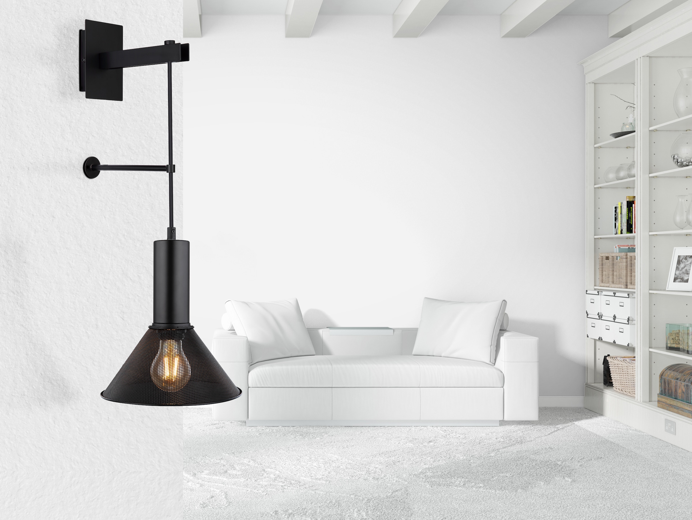 GLOBO LIGHTING Wandleuchte »JEDD« E27 1 Stk. Wandlampe Metallgeflecht Anschluss direkt oder Steckerkabel