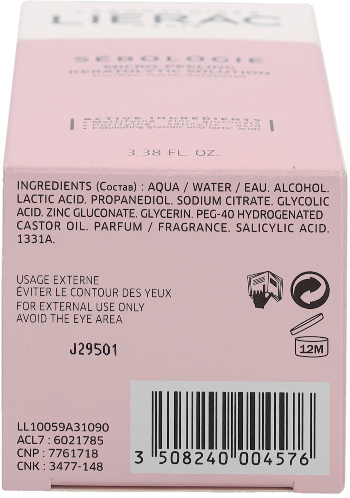 LIERAC Gesichts-Reinigungsfluid »Sebologie Solution Keratolytique Micro-Peeling«