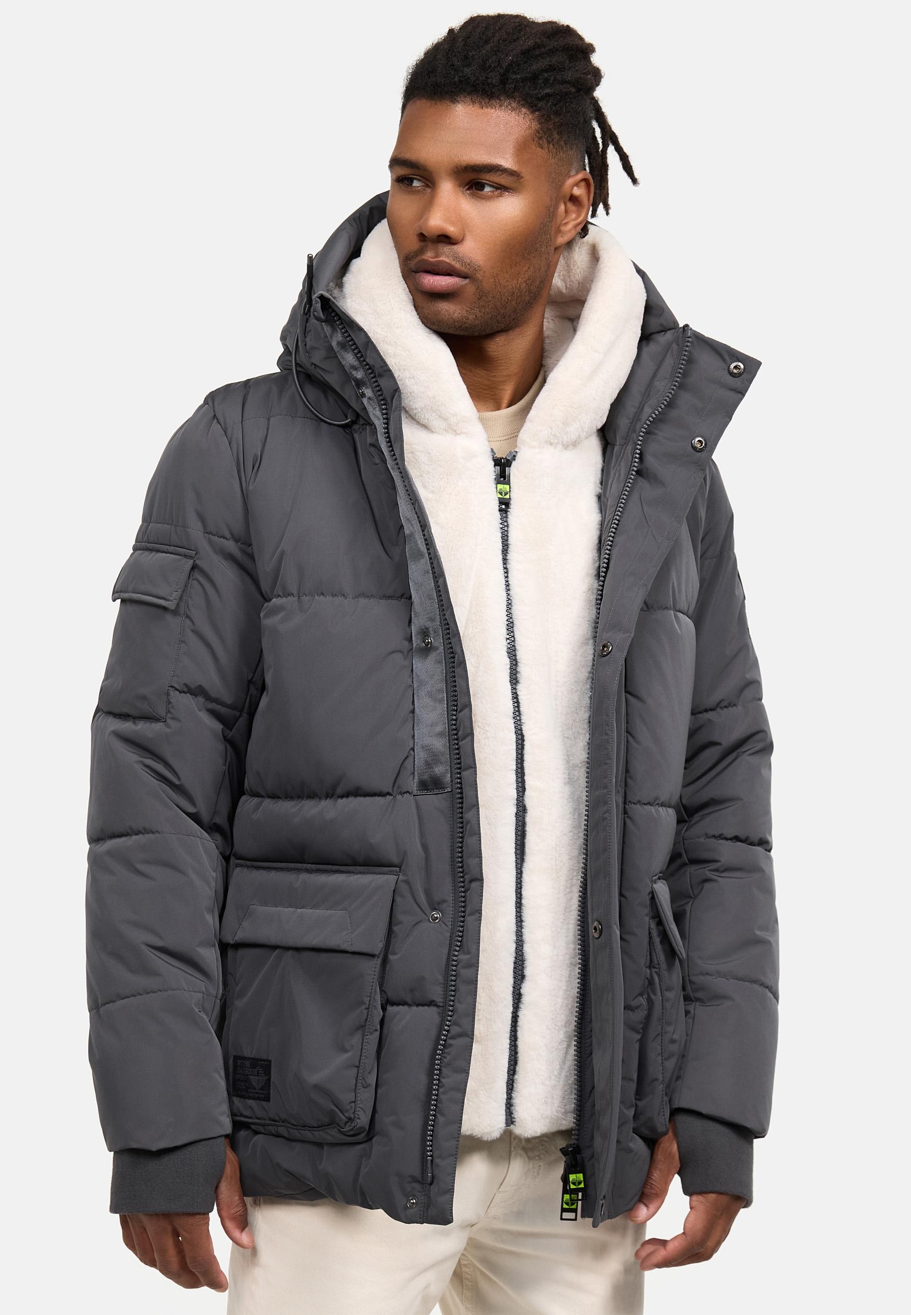 Stone Harbour Winterjacke »Lauroo XX«, mit Kapuze, urbane Herren Steppjacke mit kuscheligem Teddyfleece