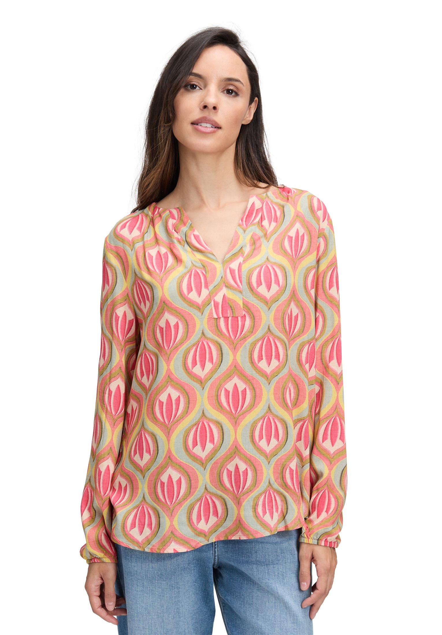 Cartoon Schlupfbluse "Damen Casual-Bluse mit Muster" günstig online kaufen