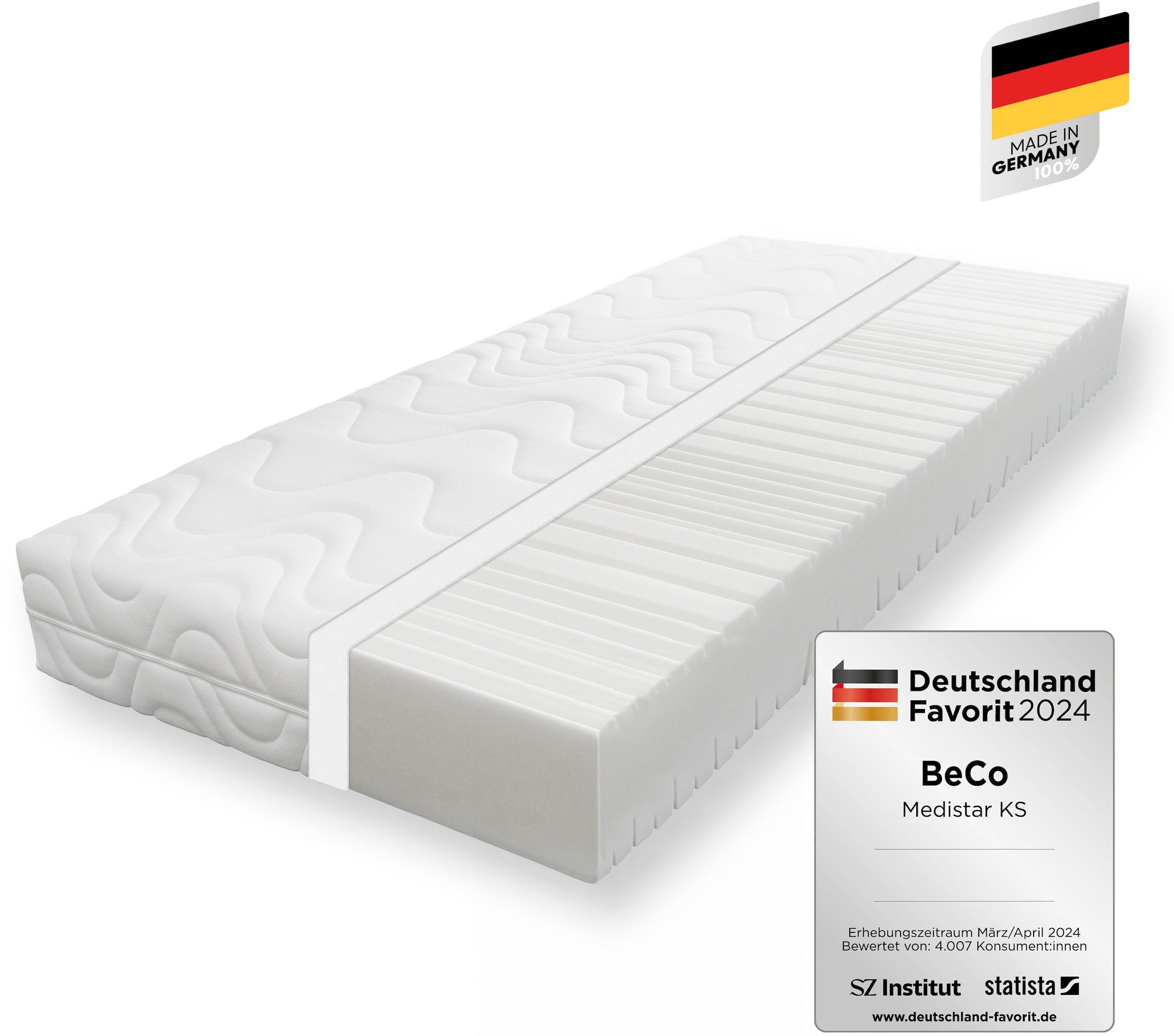 Beco Komfortschaummatratze »Matratze Dream Flex, 7-Zonen-Komfortschaummatratze, diverse Größen«, 18 cm hoch, Raumgewicht: 28 kg/m³, (1 St.), Feiner, hygienischer Mikrofaser-Bezug