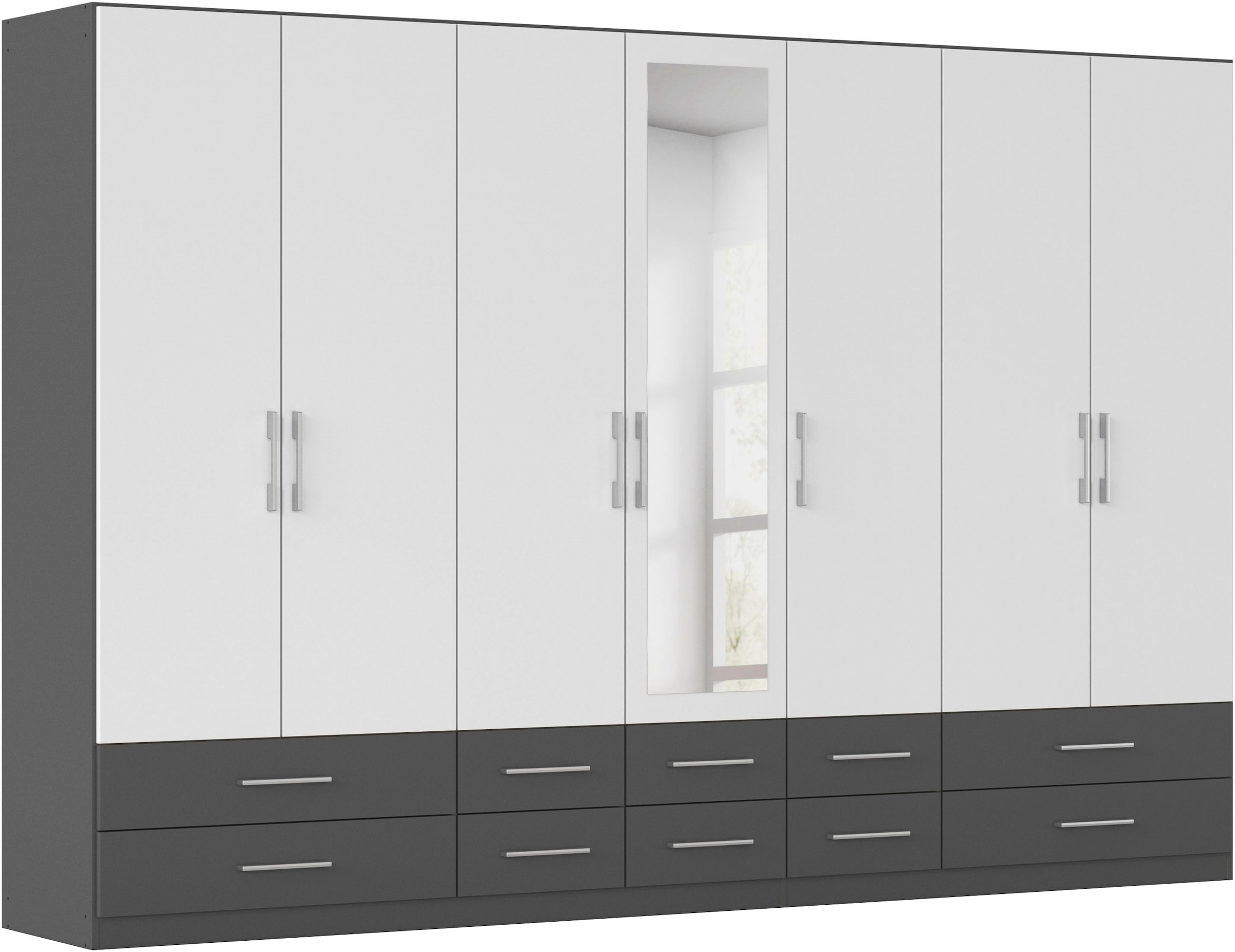 rauch Kleiderschrank "Schrank Garderobenschrank Mehrzweckschrank Schlafzimmer HERSBRUCK" 3 verschiedene Ausstattungen BASIC/CLASSIC/PREMIUM (inkl. SOFT-CLOSE), mit großzügigen Schubladen sowie Spiegeltüren MADE IN GERMANY