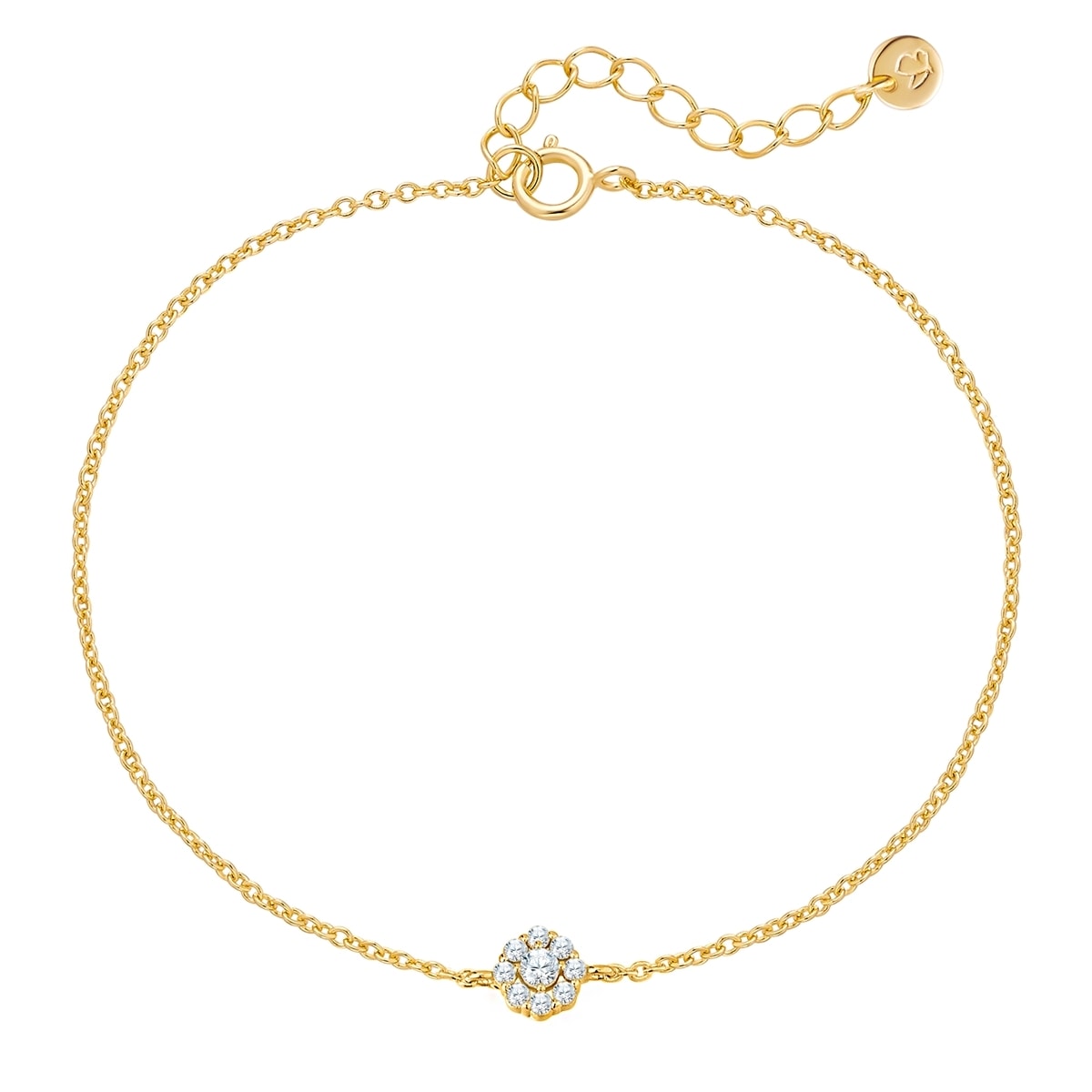 Damen Gliederarmband "GSM4005", Silber 925 (Sterlingsilber), gelb, GLANZSTÜCKE MÜNCHEN, Silber 925 (Sterlingsilber), Armbänder, mit Zirkonia