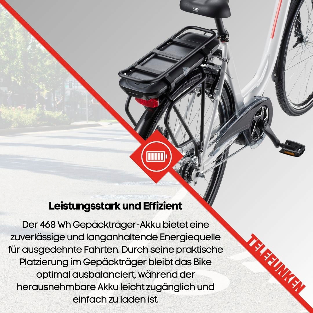 Telefunken E-Bike »Multitalent RC890«, 7 Gang, Shimano, Nexus, Mittelmotor 250 W, Pedelec, Elektrofahrrad für Damen u. Herren