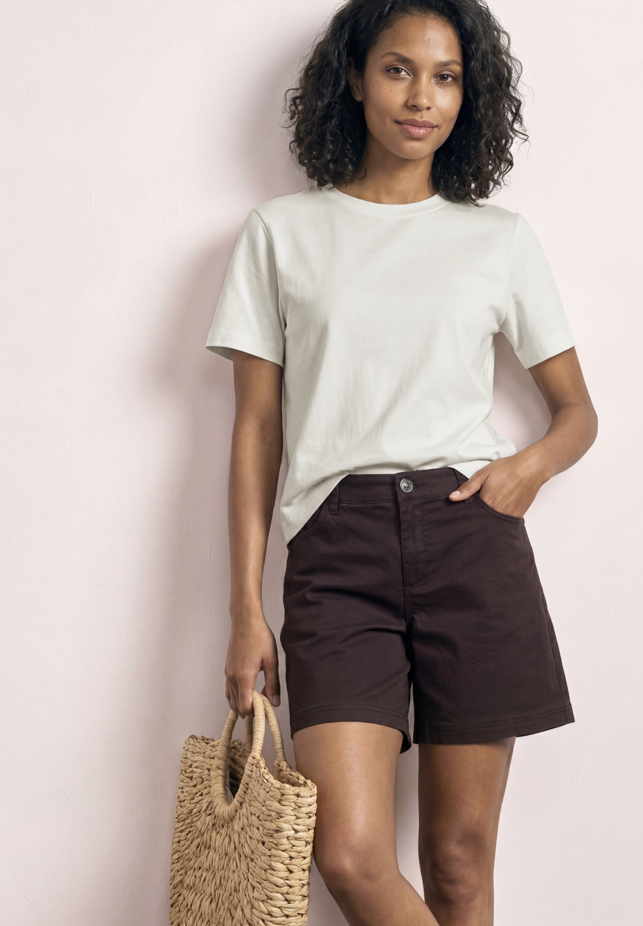 STREET ONE Kurzarmshirt Sommershirt im verkürzten Schnitt