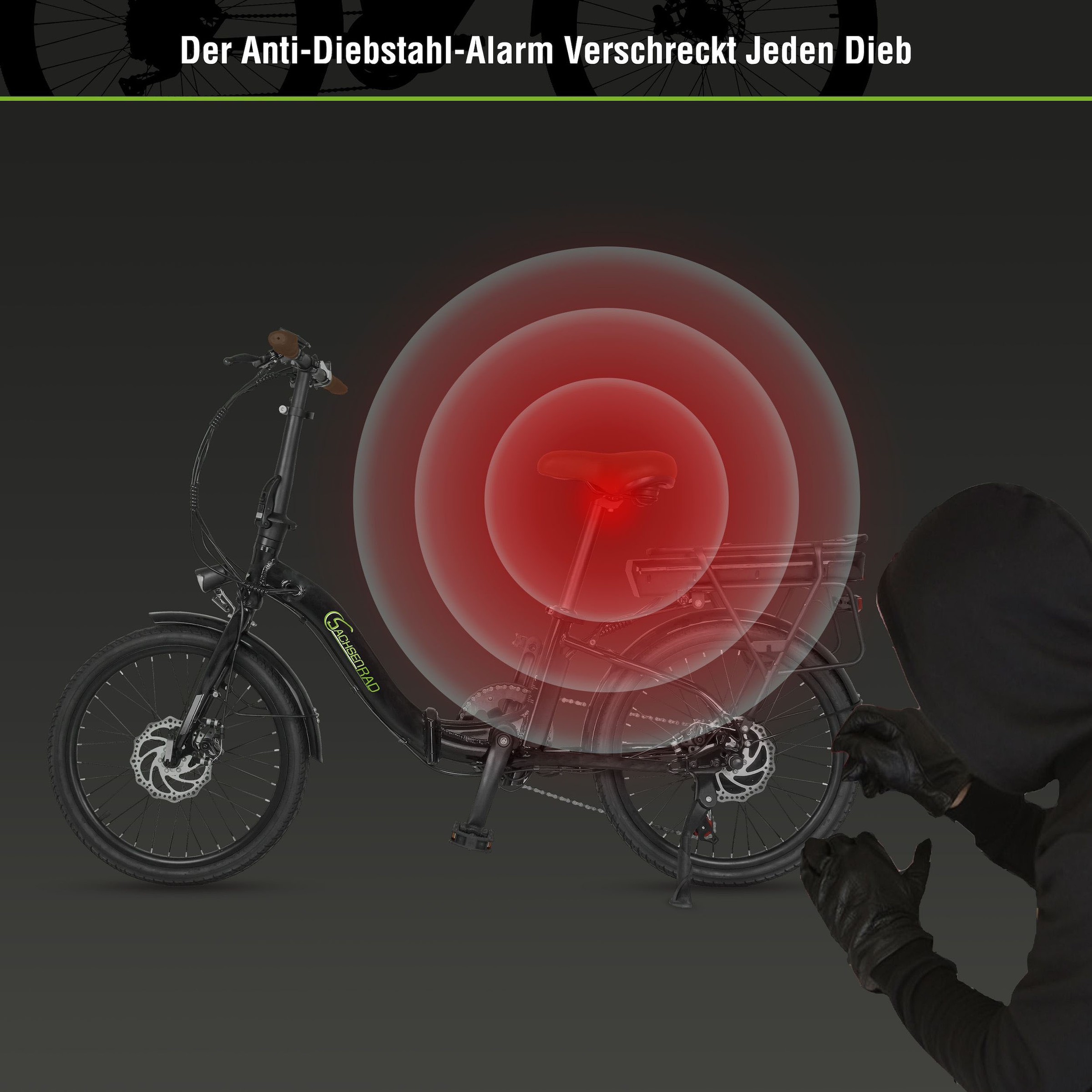 SachsenRad E-Bike »F2«, 7 Gang, Shimano, Shimano SIS 7-Gang-Schaltung, LCD-Steuerdisplay, Fahrmodus Pedelec, 
LED-Frontlicht, LED-Rücklicht
