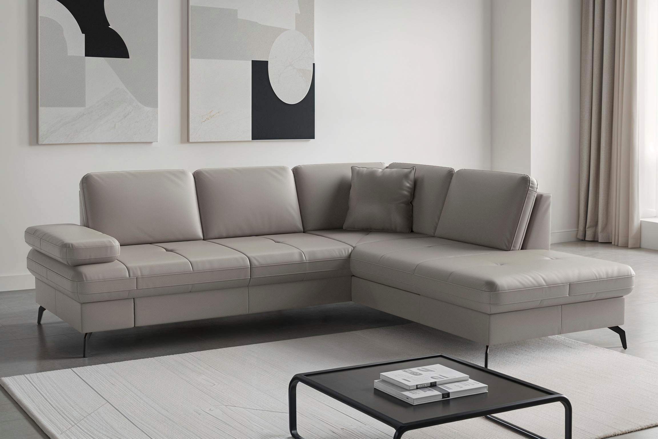 sit&more Ecksofa "Morris Jubi, Ottomane, Breite 238 cm" mit Armteilfunktion, wahlweise mit Schlaffunktion