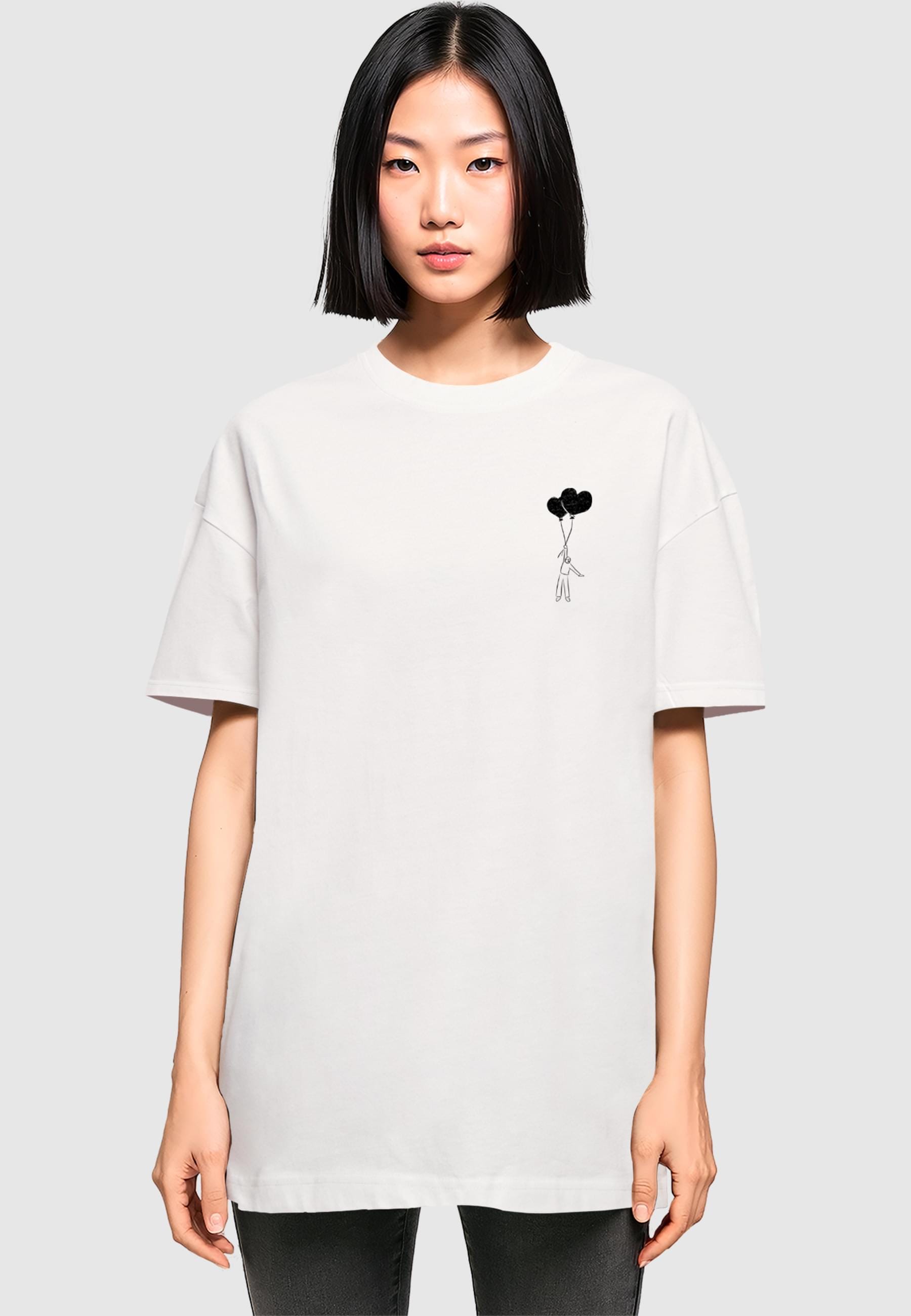 Merchcode T-Shirt »Merchcode Damen Ladies Love In The Air Oversized Boyfriend Tee«, (1 tlg.)