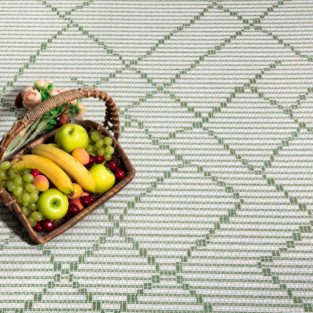 Carpet City Outdoorteppich »PALM3526«, rund, 5 mm Höhe, Wetterfest & UV-beständig, für Balkon, Terrasse, Küche, flach gewebt