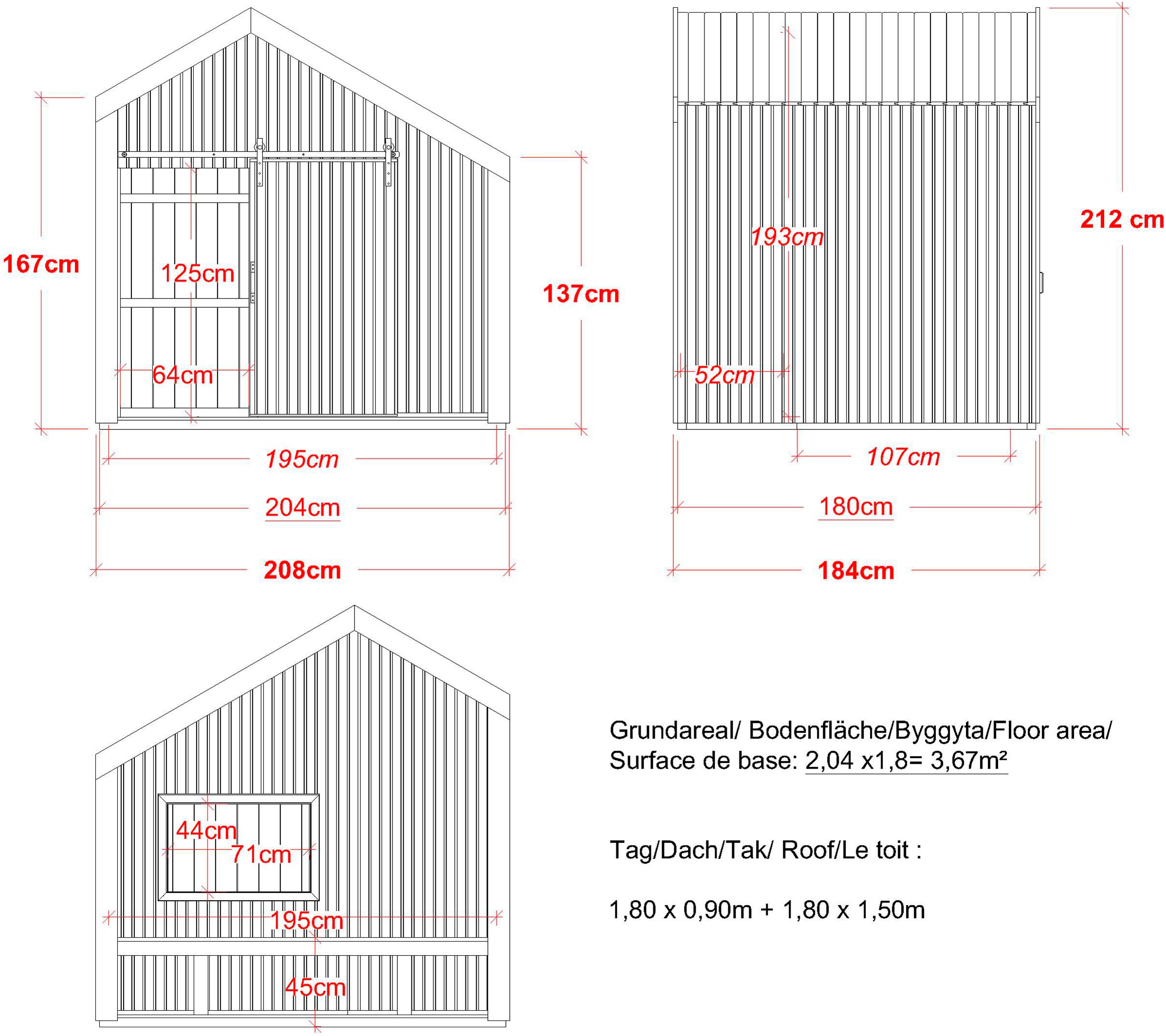 PLUS Spielhaus »Cozy - 184×208 cm mit Sitzbank - unbehandelt«, Made in Europe