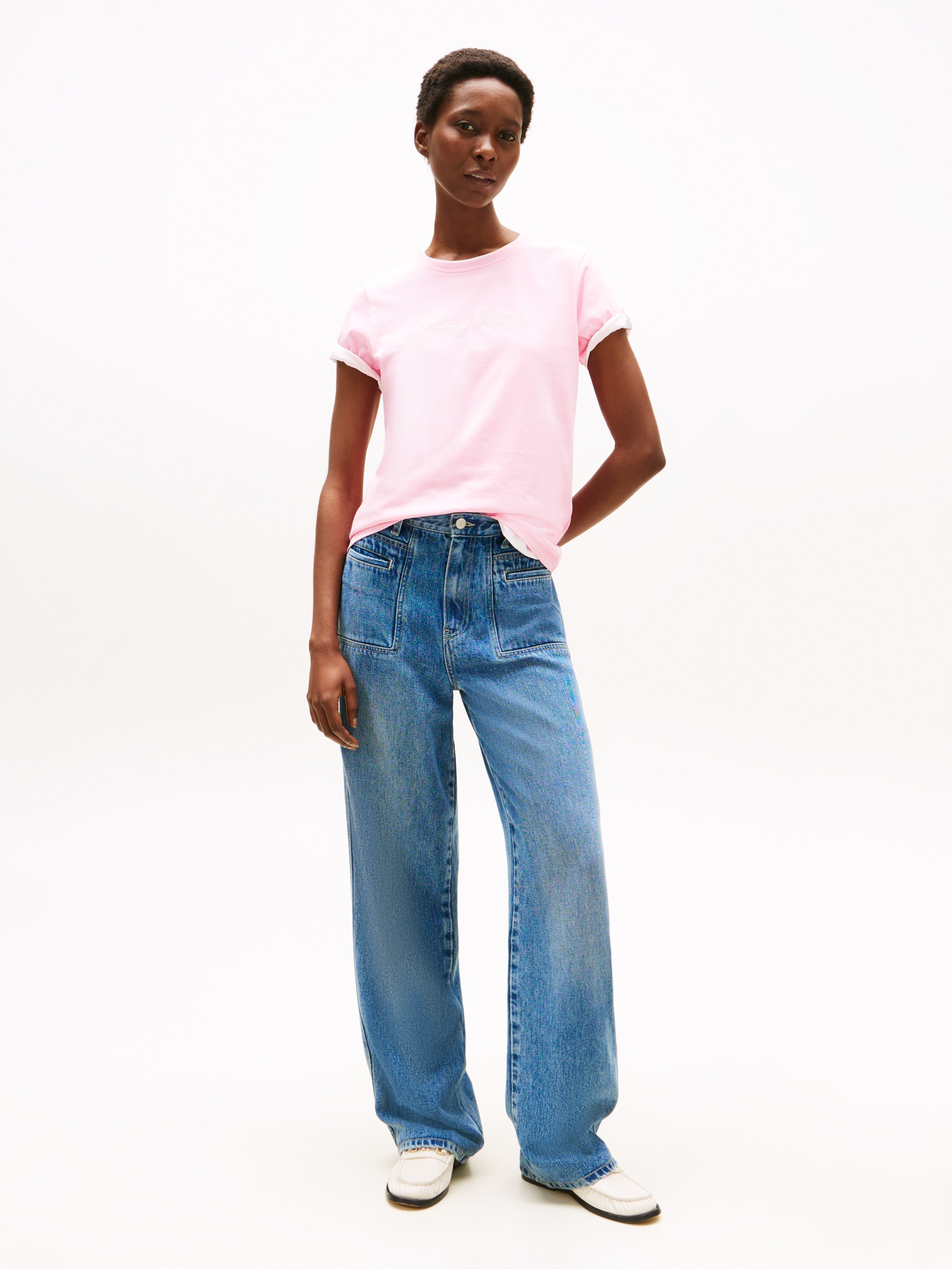 Tommy Hilfiger Kurzarmshirt "SCRIPT REG C-NK SS T-SHIRT", mit Tommy Hilfige günstig online kaufen