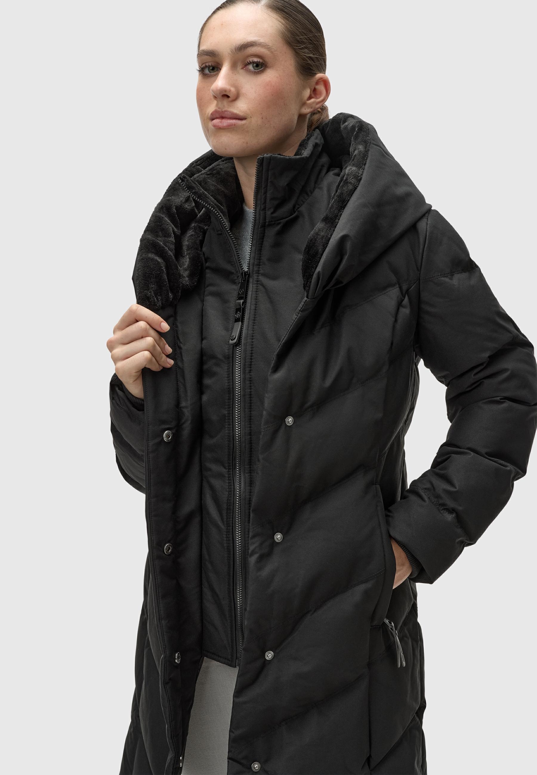 Ragwear Steppmantel »Natalka Cosy« wasserdichter Mantel mit flauschigem Kunstfell-Kragen