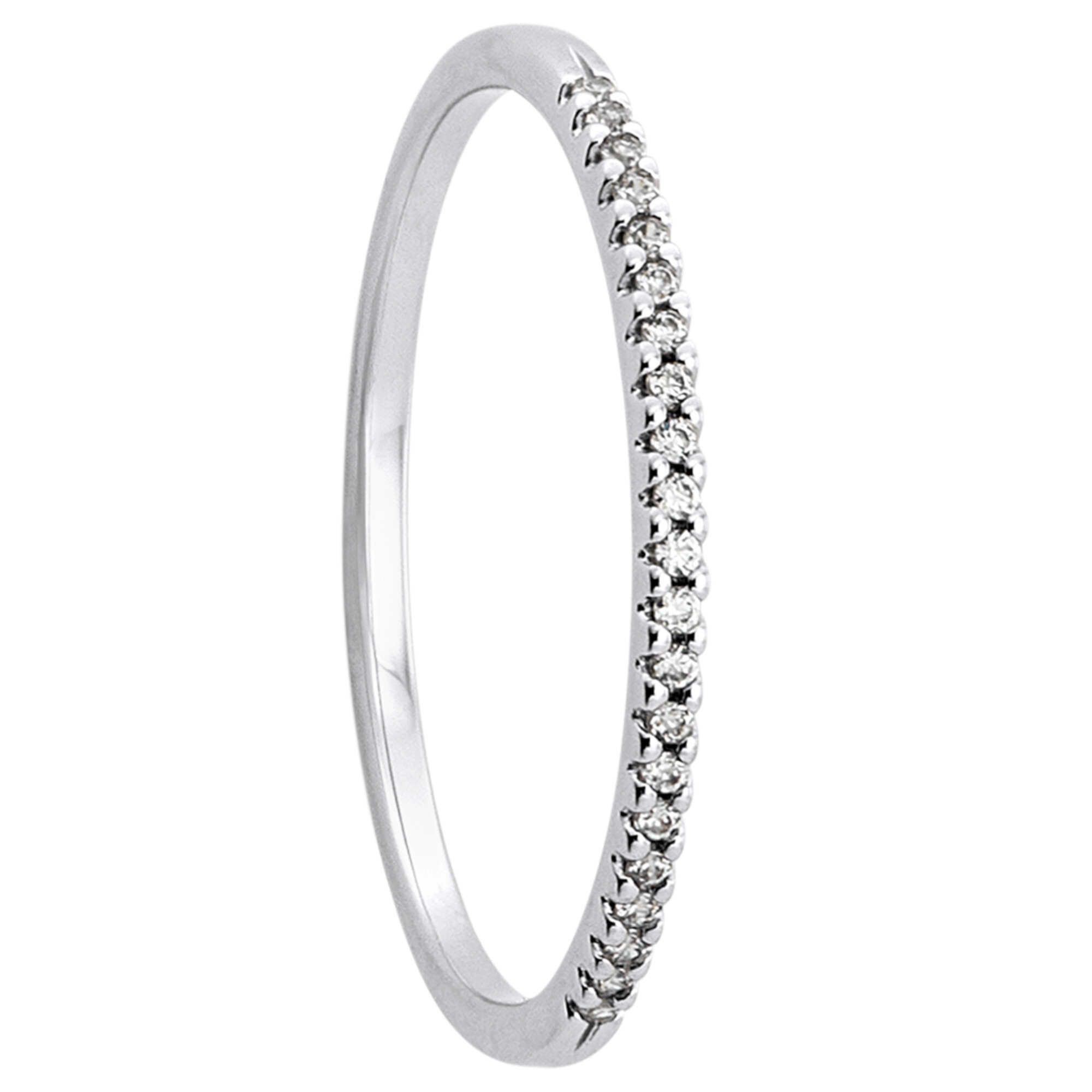 Diamantring ONE ELEMENT "0.09 ct Diamant Brillant Ring aus 585 Weißgold" Gr. 50, silber, Fingerringe, Damen, 50, 0,09 mit Diamant, Diamanten Gold Weißgold 585, Diamanten, Gold, Weißgold 585, Diamantring, Klassische Eleganz – veredelt mit funkelndem Diaman