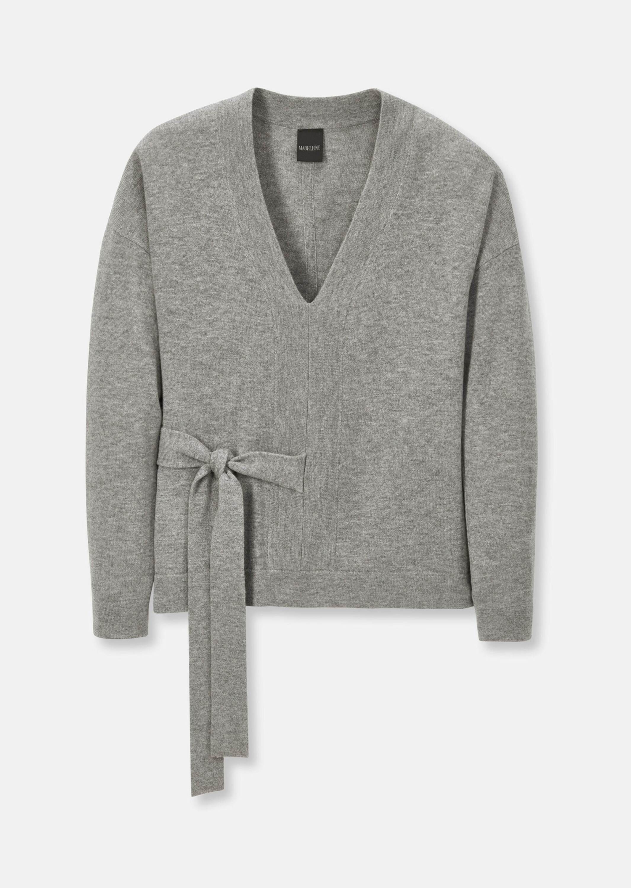 MADELEINE Longpullover "Pullover V-Pullover mit Bindeband" günstig online kaufen