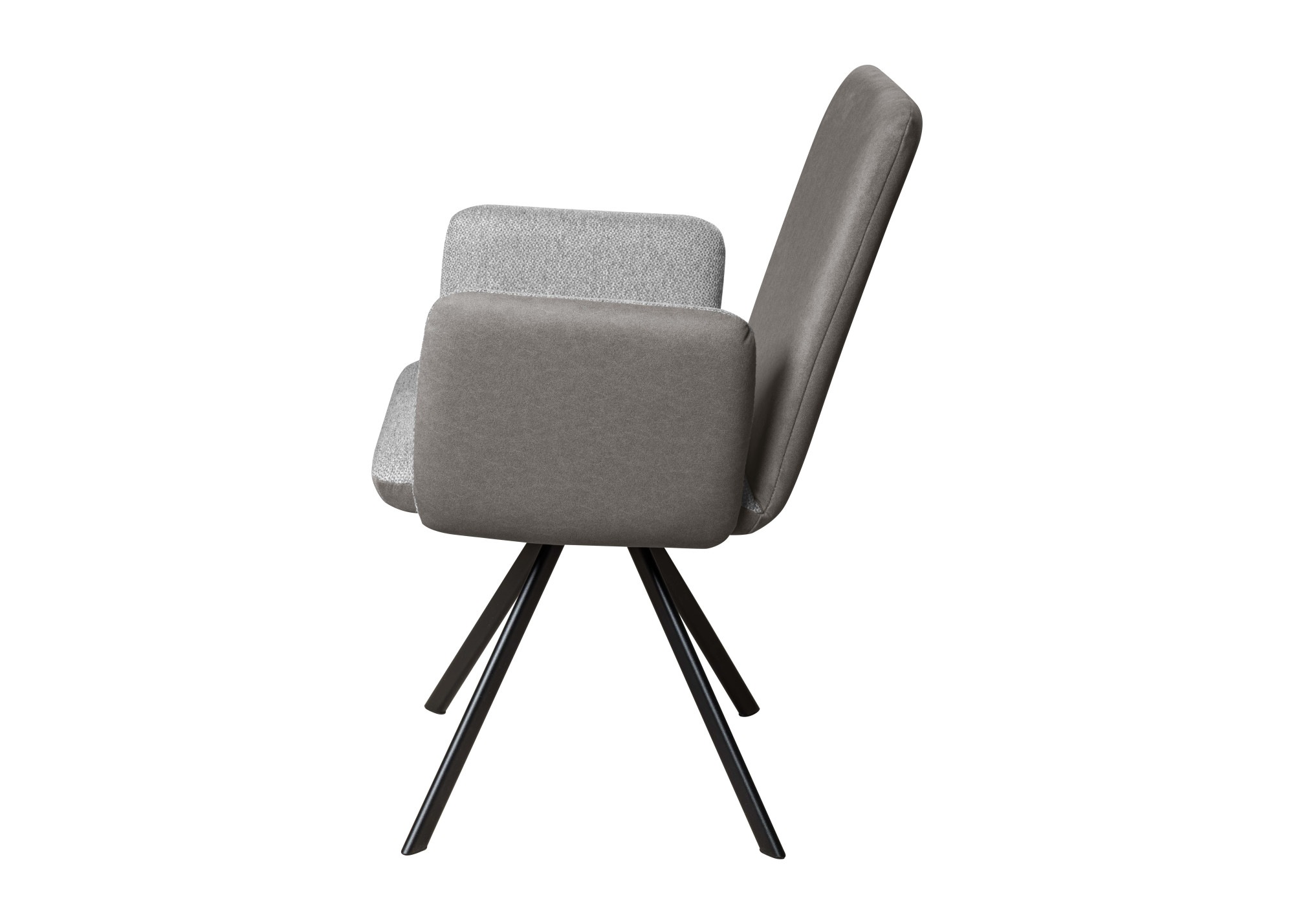Home affaire Armlehnstuhl »Gabi Polsterstuhl, Esszimmerstuhl, Küchenstuhl, 4-Fußstuhl« () Gestell aus matt-schwarzem Flachmetall, stabil, 2-Stoff-Design